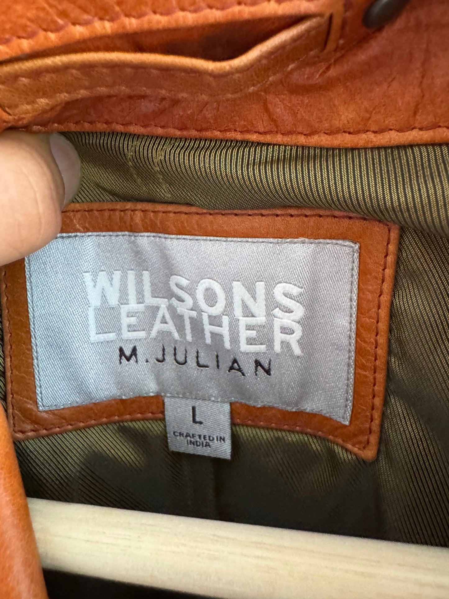 Geacă din piele Vintage Wilson’s Leather cu patină naturală – L Bărbați - anbracaminte