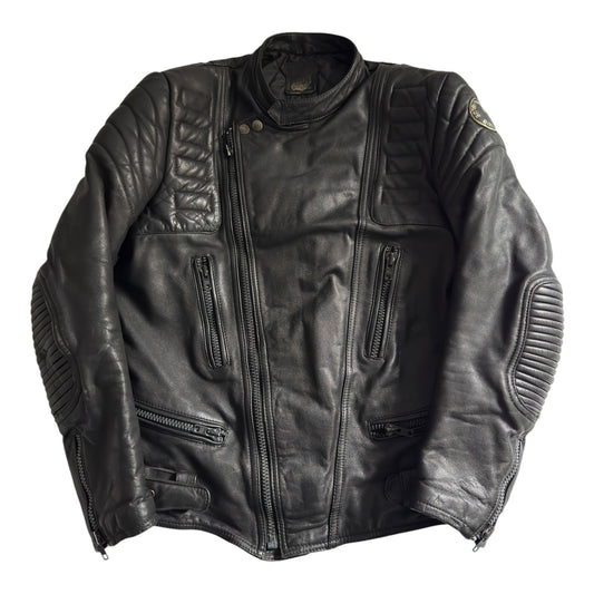 🏍️ Geacă Moto Vintage din Piele – Mărimea 54 (potrivită pentru L bărbați) - anbracaminte