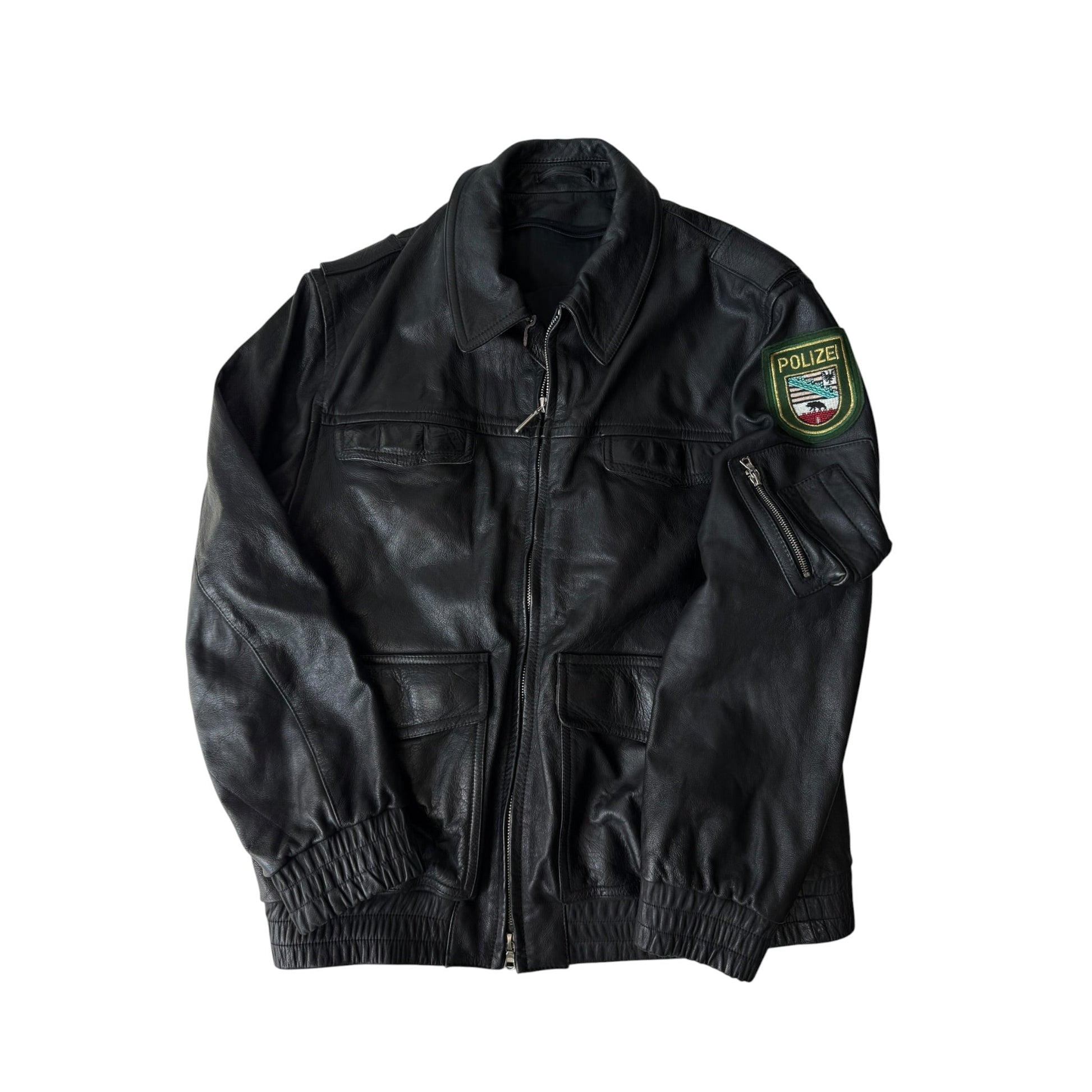 🚓 Geacă Piele 1992 German Polizei – XL (54) - anbracaminte