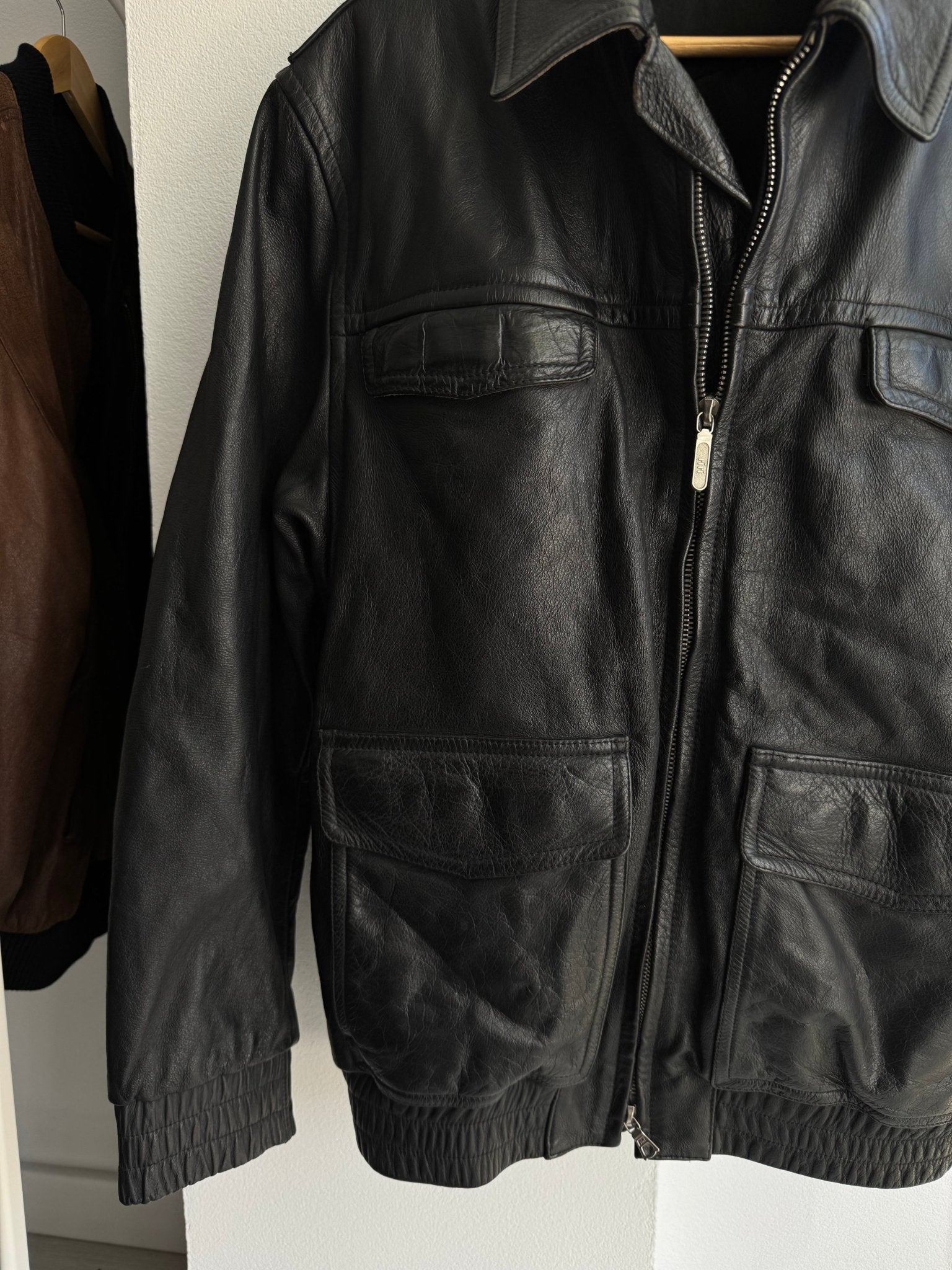 🚓 Geacă Piele 1992 German Polizei – XL (54) - anbracaminte