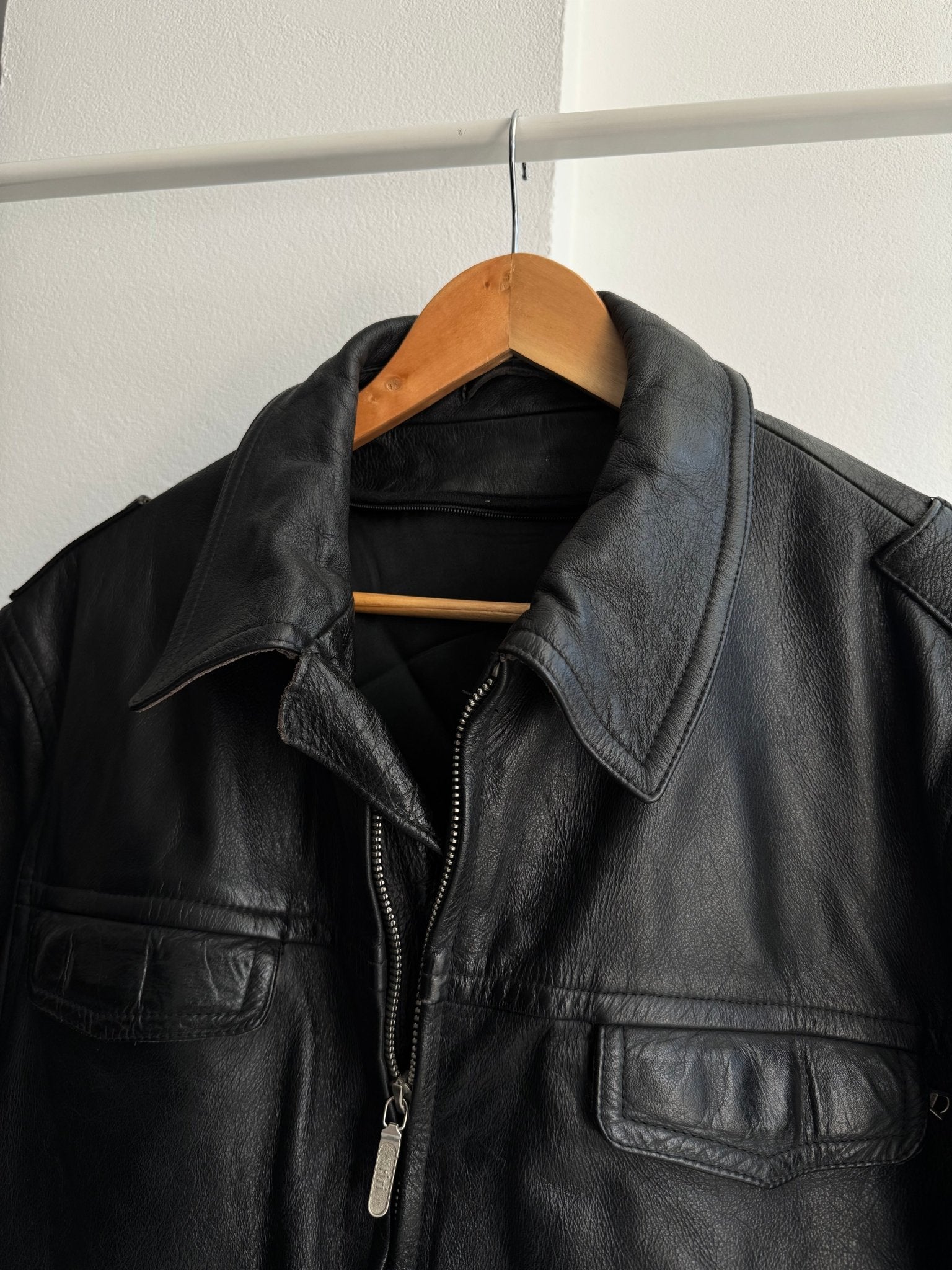 🚓 Geacă Piele 1992 German Polizei – XL (54) - anbracaminte