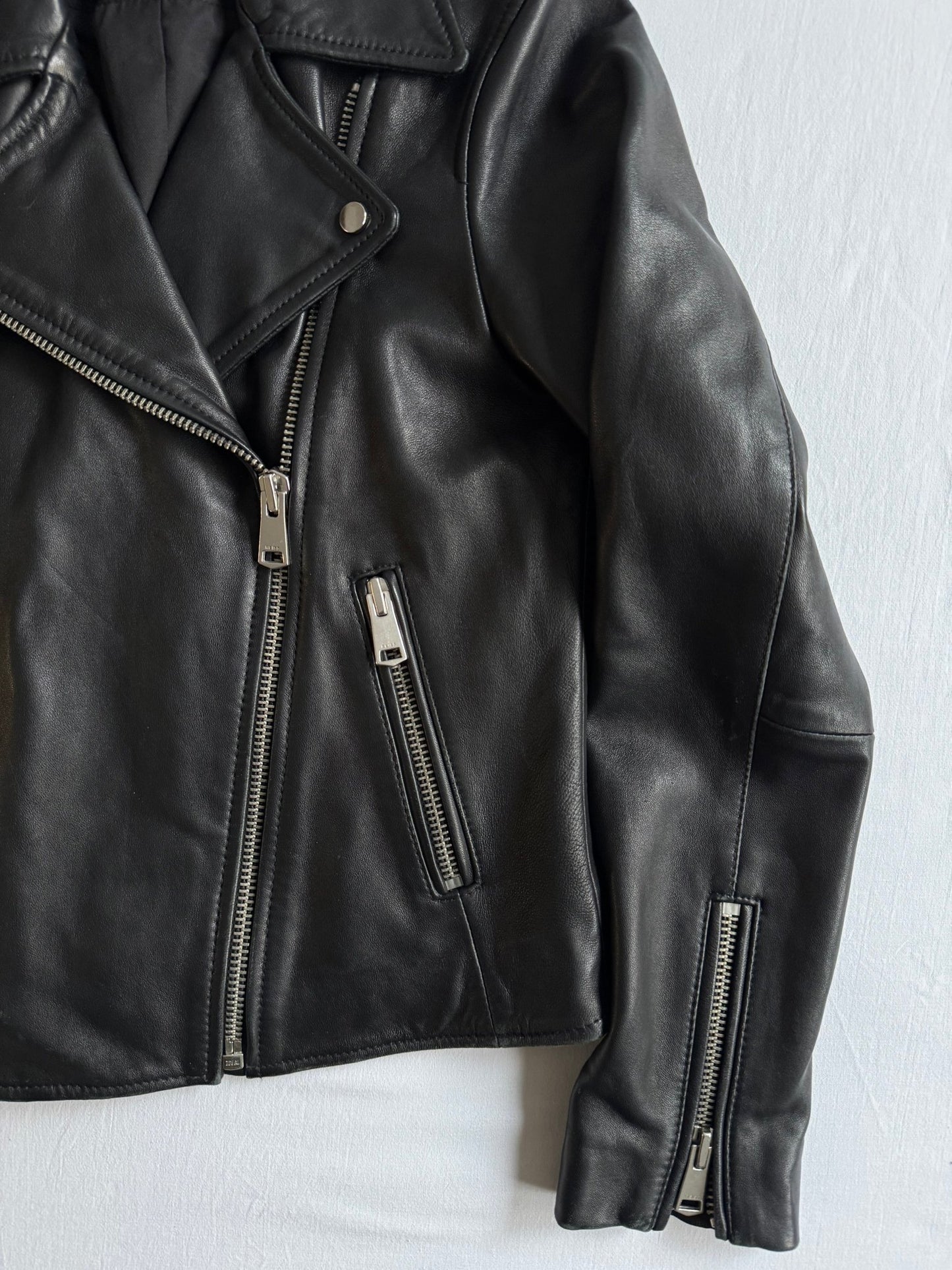 🏍️ Geacă Reiss din piele biker / Neagră (Women’s XS) - anbracaminte