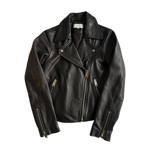 🏍️ Geacă Reiss din piele biker / Neagră (Women’s XS) - anbracaminte