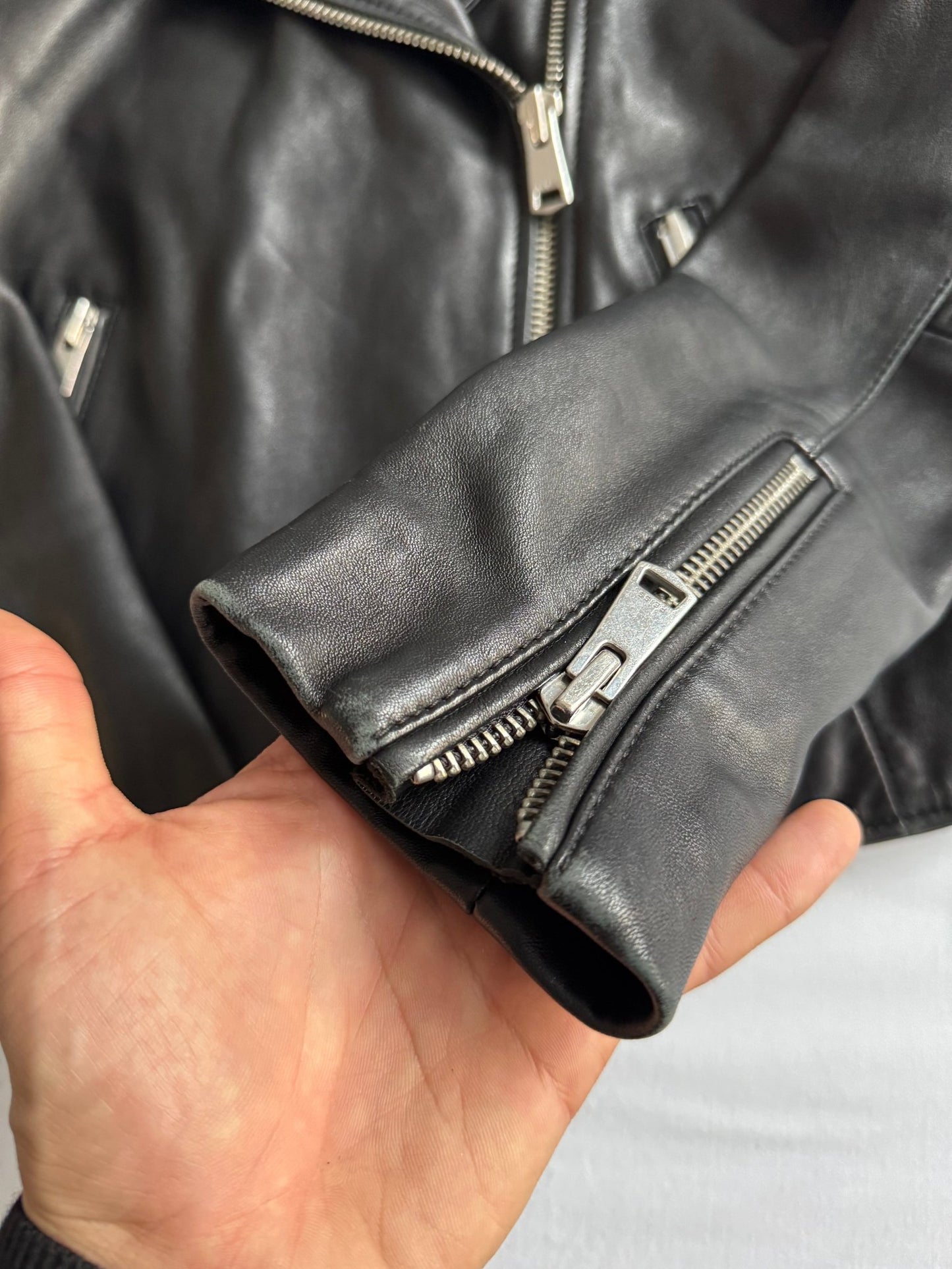 🏍️ Geacă Reiss din piele biker / Neagră (Women’s XS) - anbracaminte