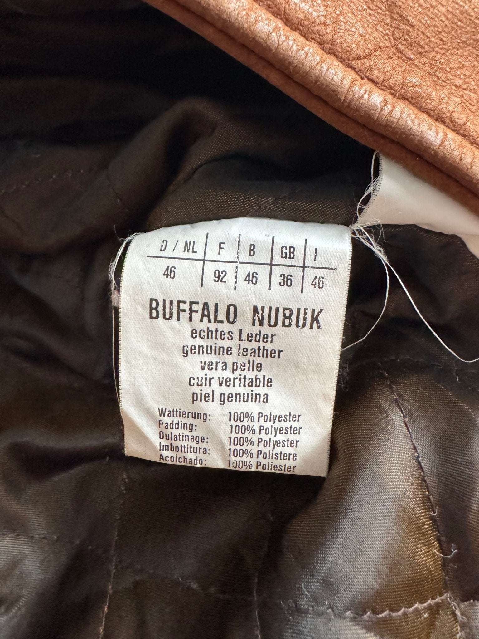 🦬 Geacă Trucker Vintage din Piele Maro / Buffalo Nubuk (Mărime 46 - M) - anbracaminte