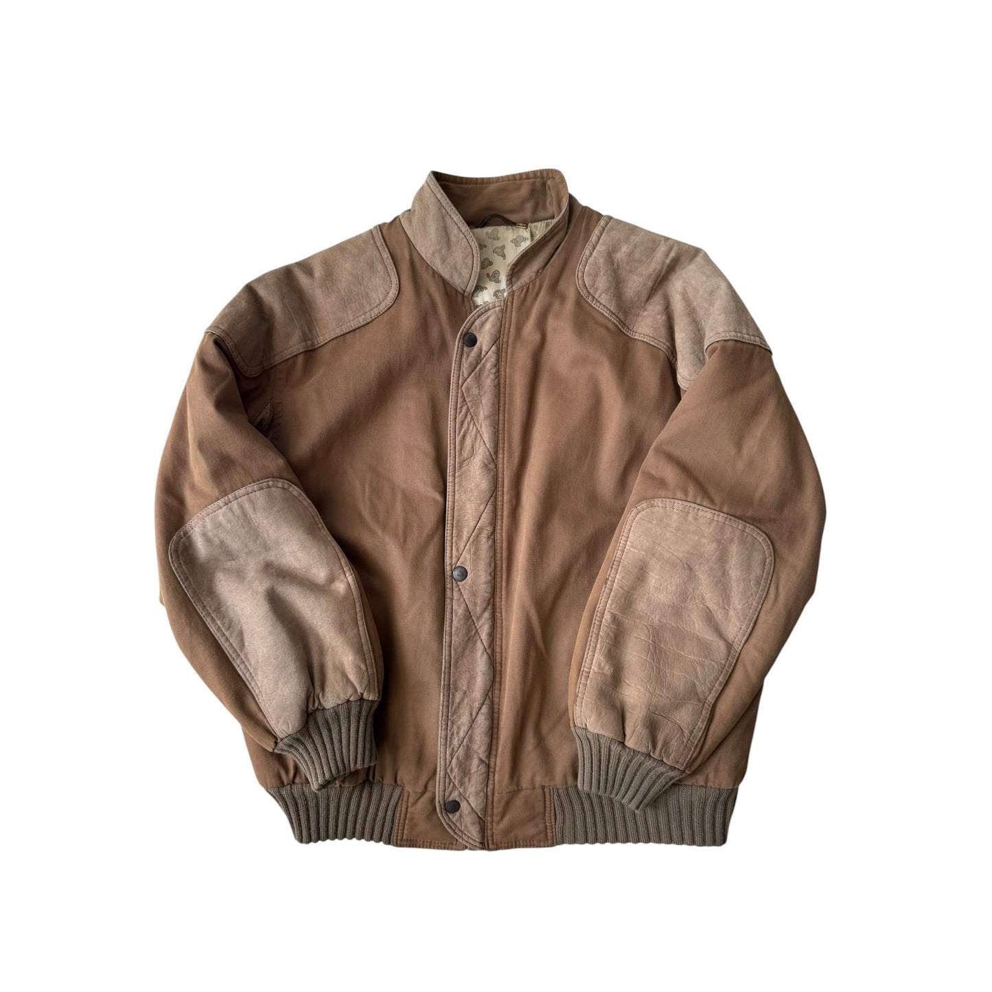 🇮🇹 Geacă Vintage 80’s din Bumbac & Piele de Capră – M (48) – Made in Italy - anbracaminte