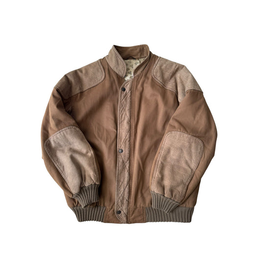 🇮🇹 Geacă Vintage 80’s din Bumbac & Piele de Capră – M (48) – Made in Italy - anbracaminte