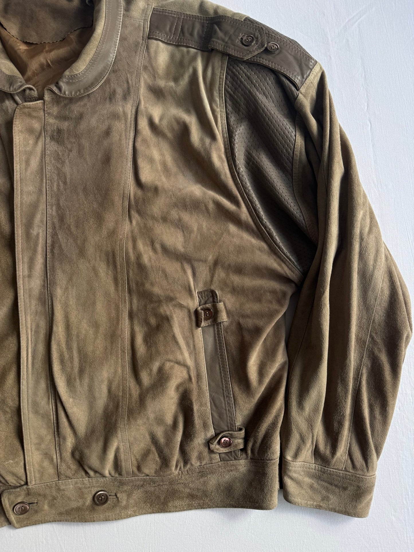 💣 Geacă Vintage 80’s din Piele & Suede – XL – Made in Italy - anbracaminte