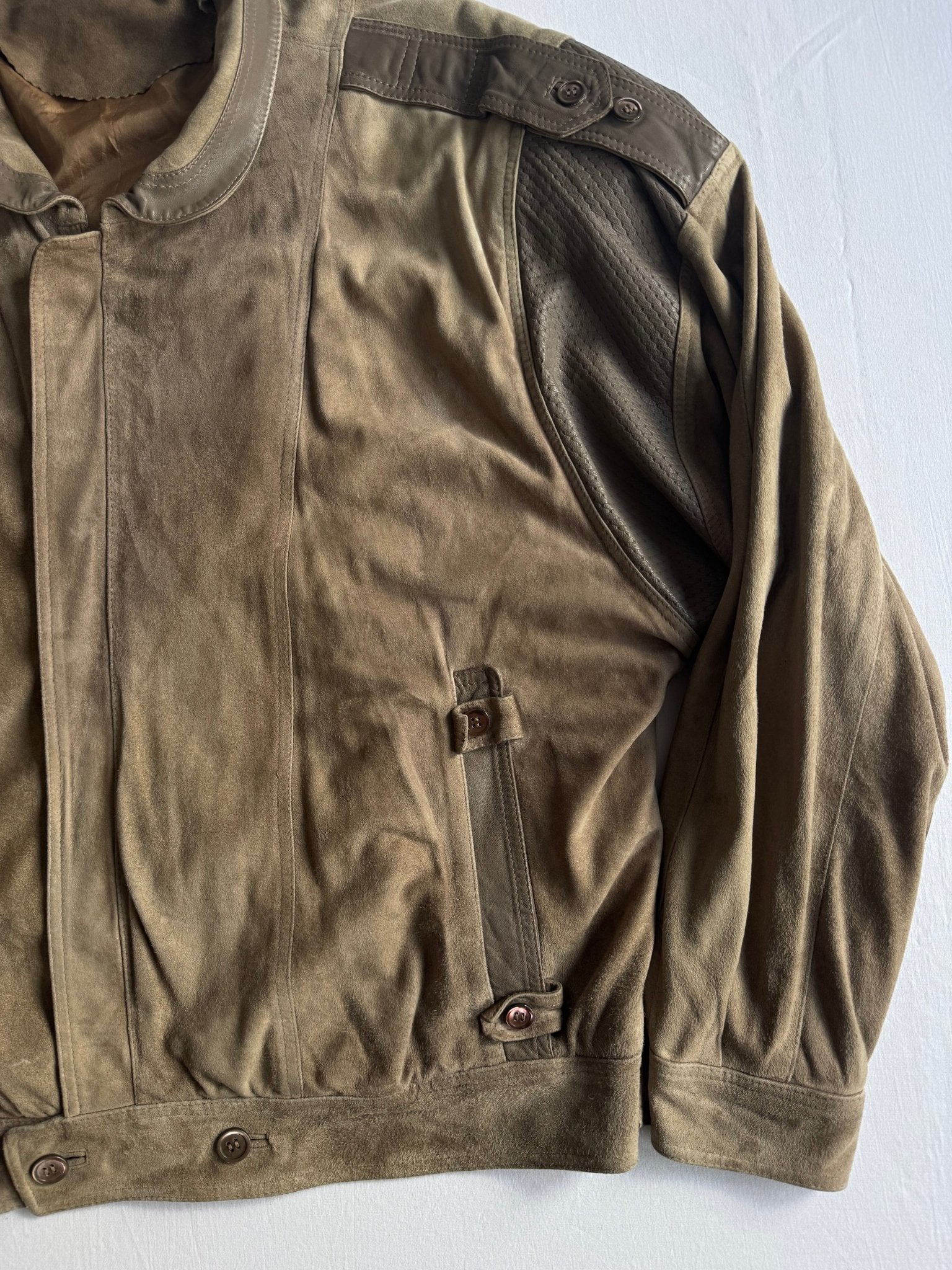 💣 Geacă Vintage 80’s din Piele & Suede – XL – Made in Italy - anbracaminte