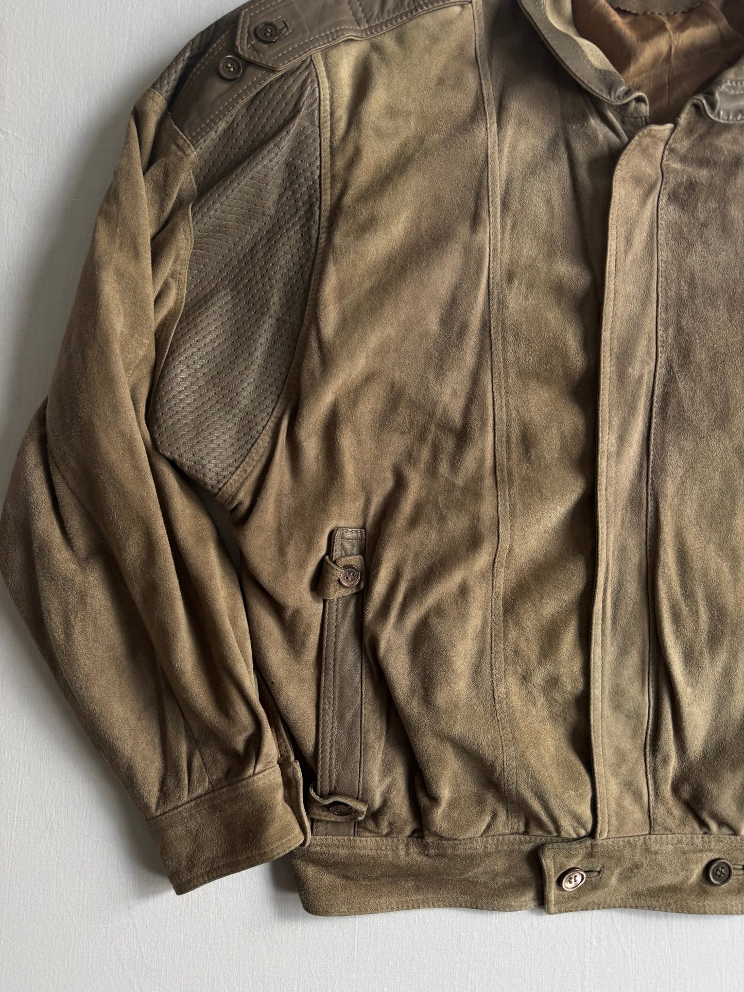 💣 Geacă Vintage 80’s din Piele & Suede – XL – Made in Italy - anbracaminte