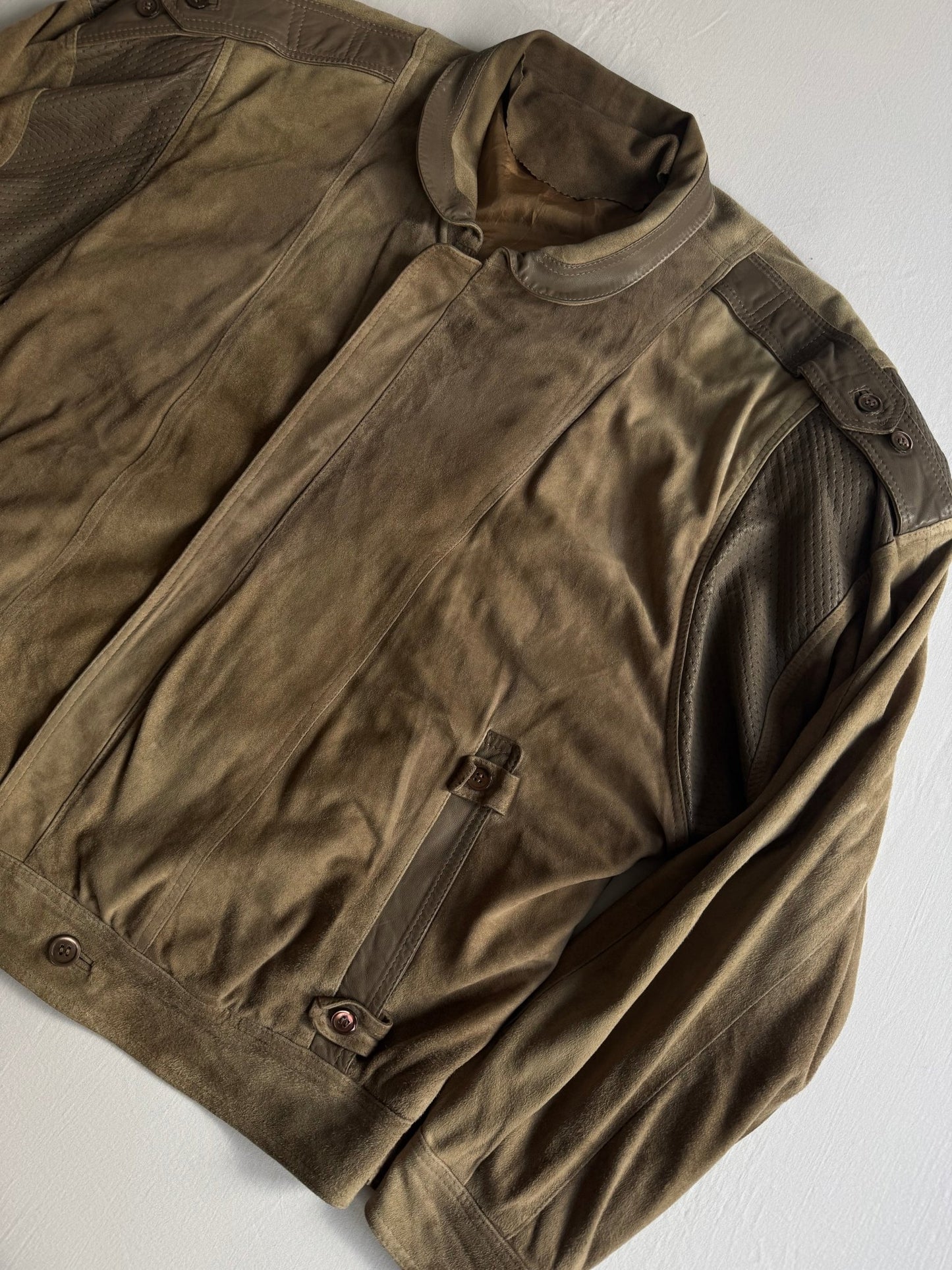 💣 Geacă Vintage 80’s din Piele & Suede – XL – Made in Italy - anbracaminte