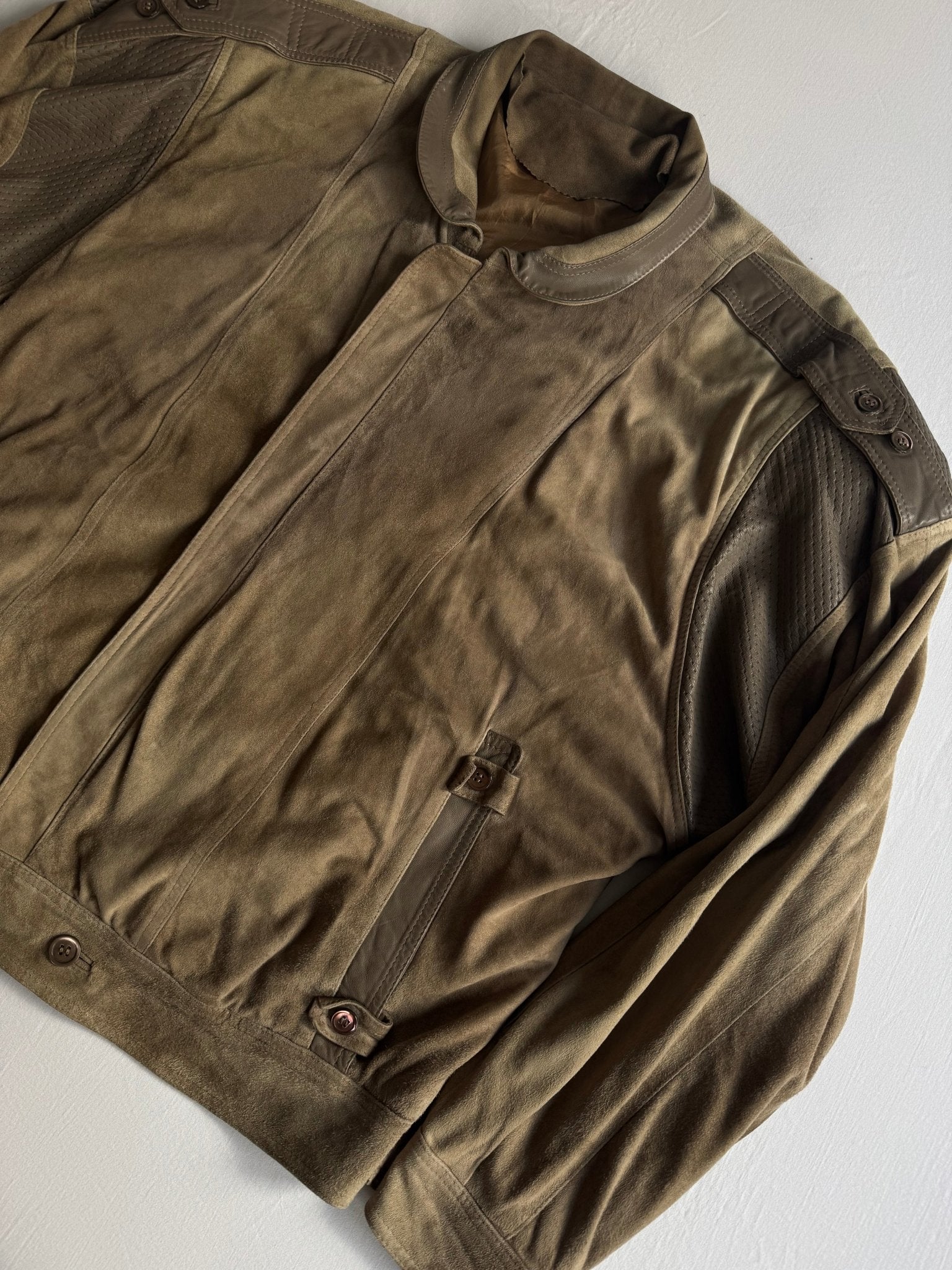 💣 Geacă Vintage 80’s din Piele & Suede – XL – Made in Italy - anbracaminte