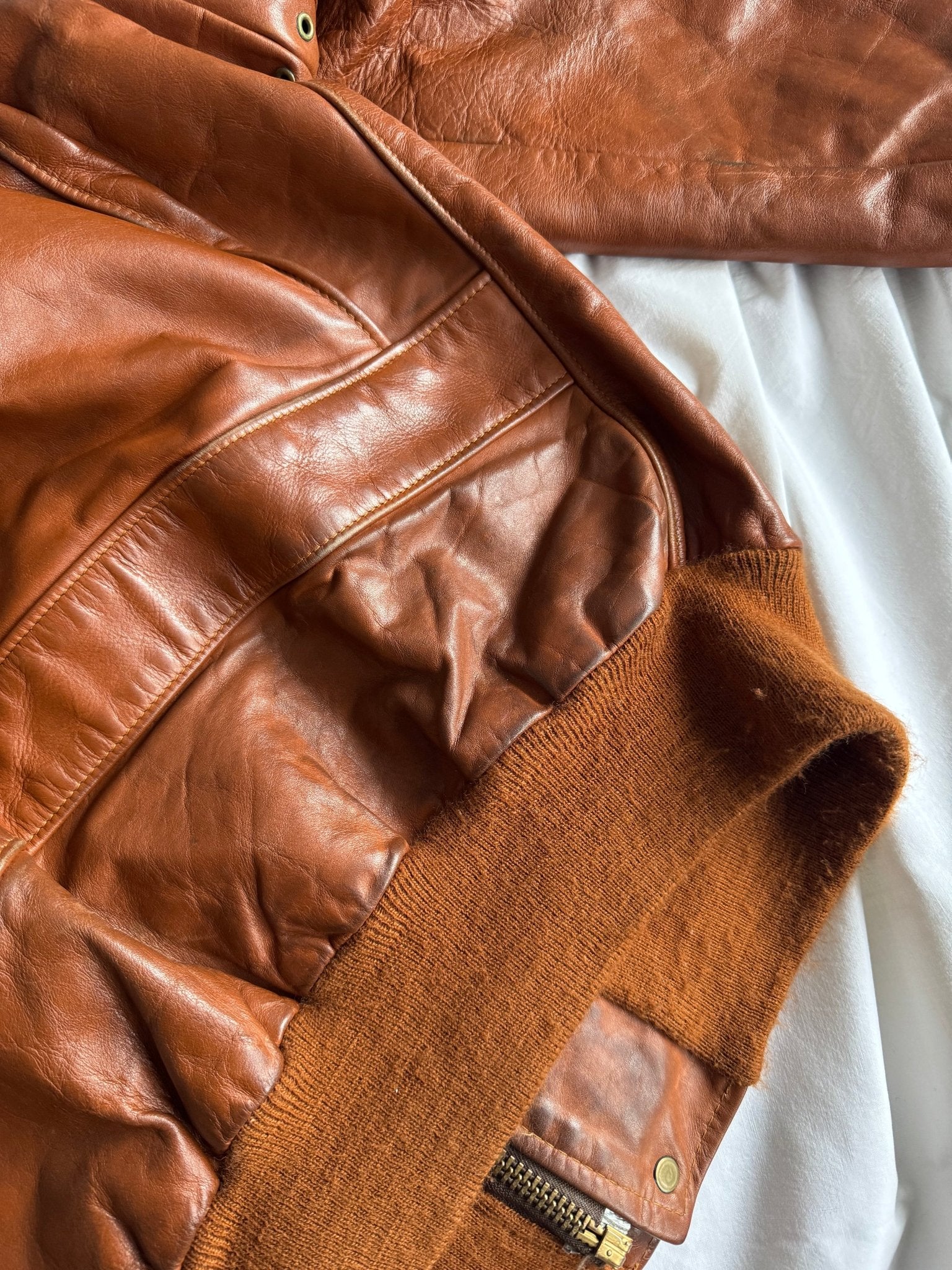 💣 Geacă Vintage 80’s Schott NYC A - 2 din Piele Cognac – L Oversized / XL - anbracaminte