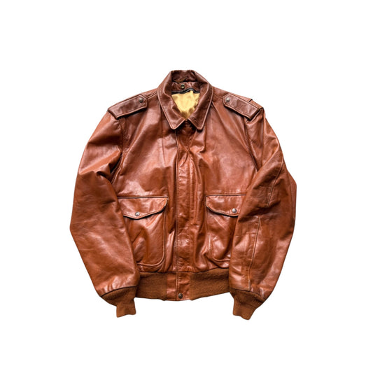 💣 Geacă Vintage 80’s Schott NYC A - 2 din Piele Cognac – L Oversized / XL - anbracaminte