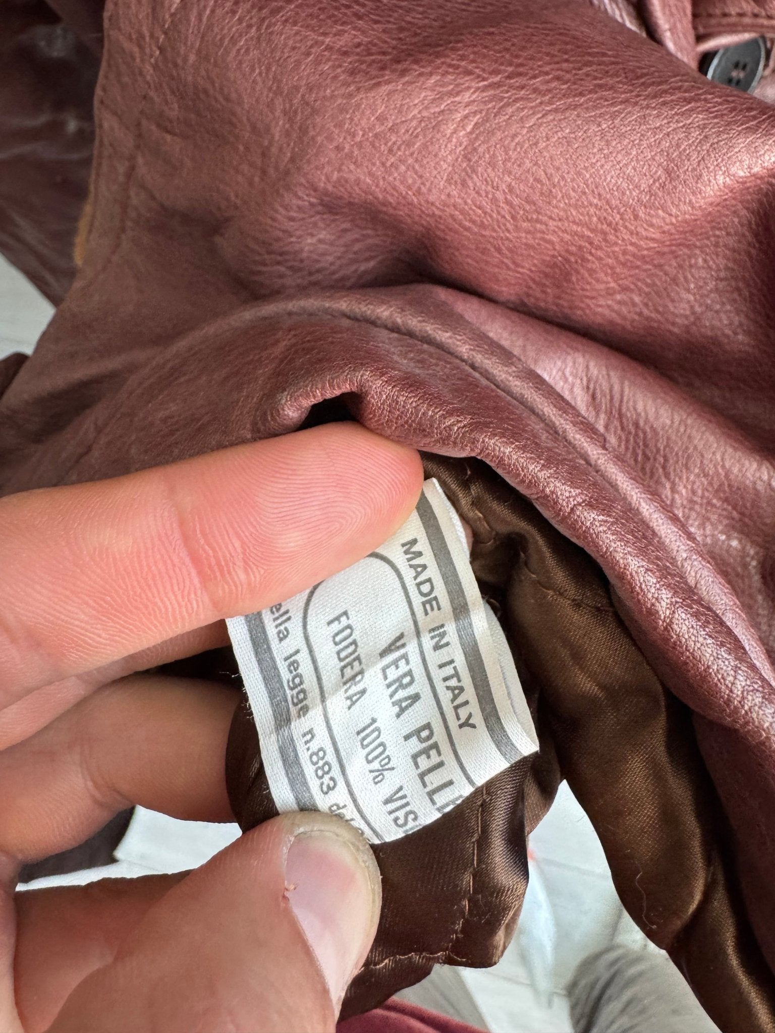 🐻 Geacă Vintage Bărbați din Piele Burgundy/Maro cu Inserții Shearling – XL – Made in Italy - anbracaminte