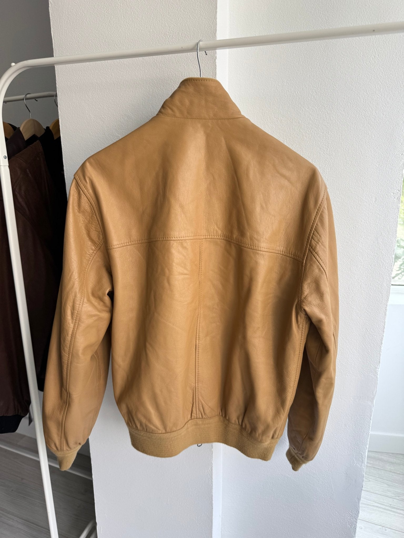 🍨 Geacă Vintage Bărbați din Piele Crem – M/L (46) – Made in Italy - anbracaminte