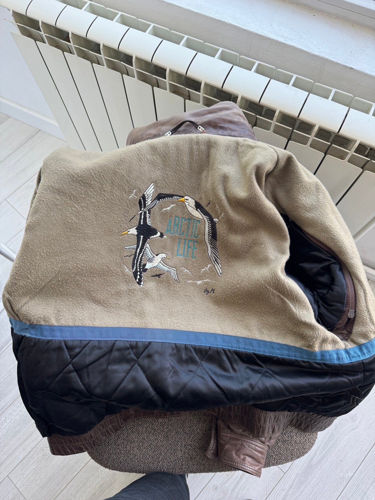 ☀️ Geacă Vintage Bărbați din Piele de Vacă (Cowhide) – Utility Jacket cu Mâneci Detașabile – M (46) - anbracaminte