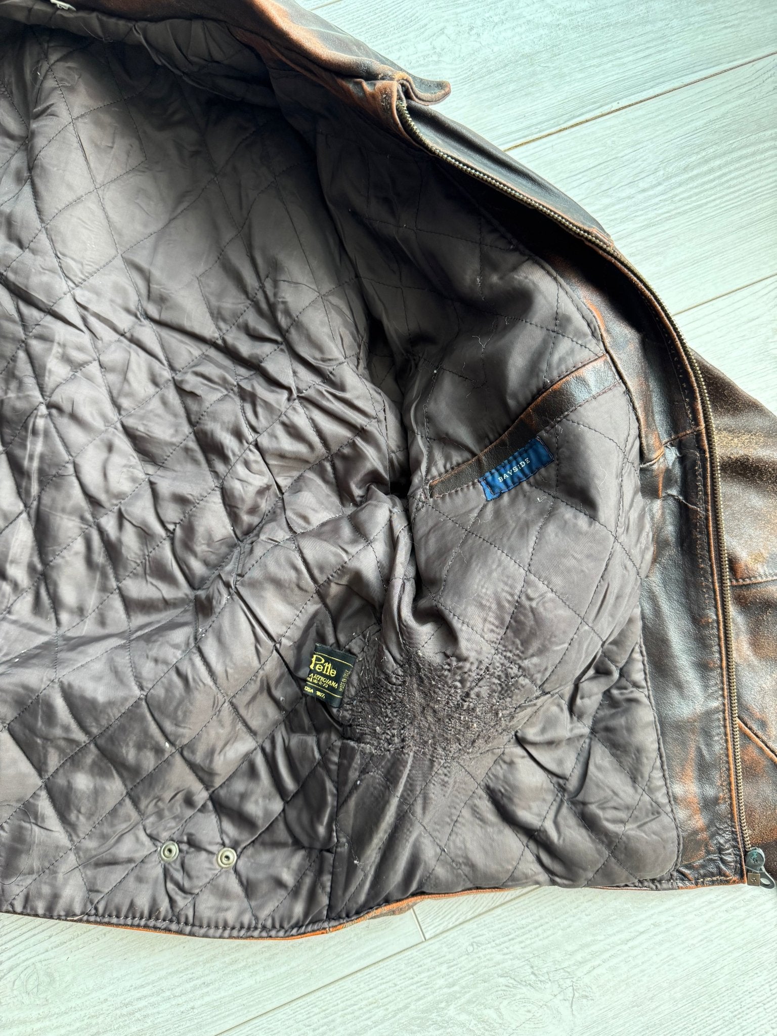 🏍️ Geacă Vintage Bărbați din Piele Faded & Distressed – M (Boxy Fit) - anbracaminte