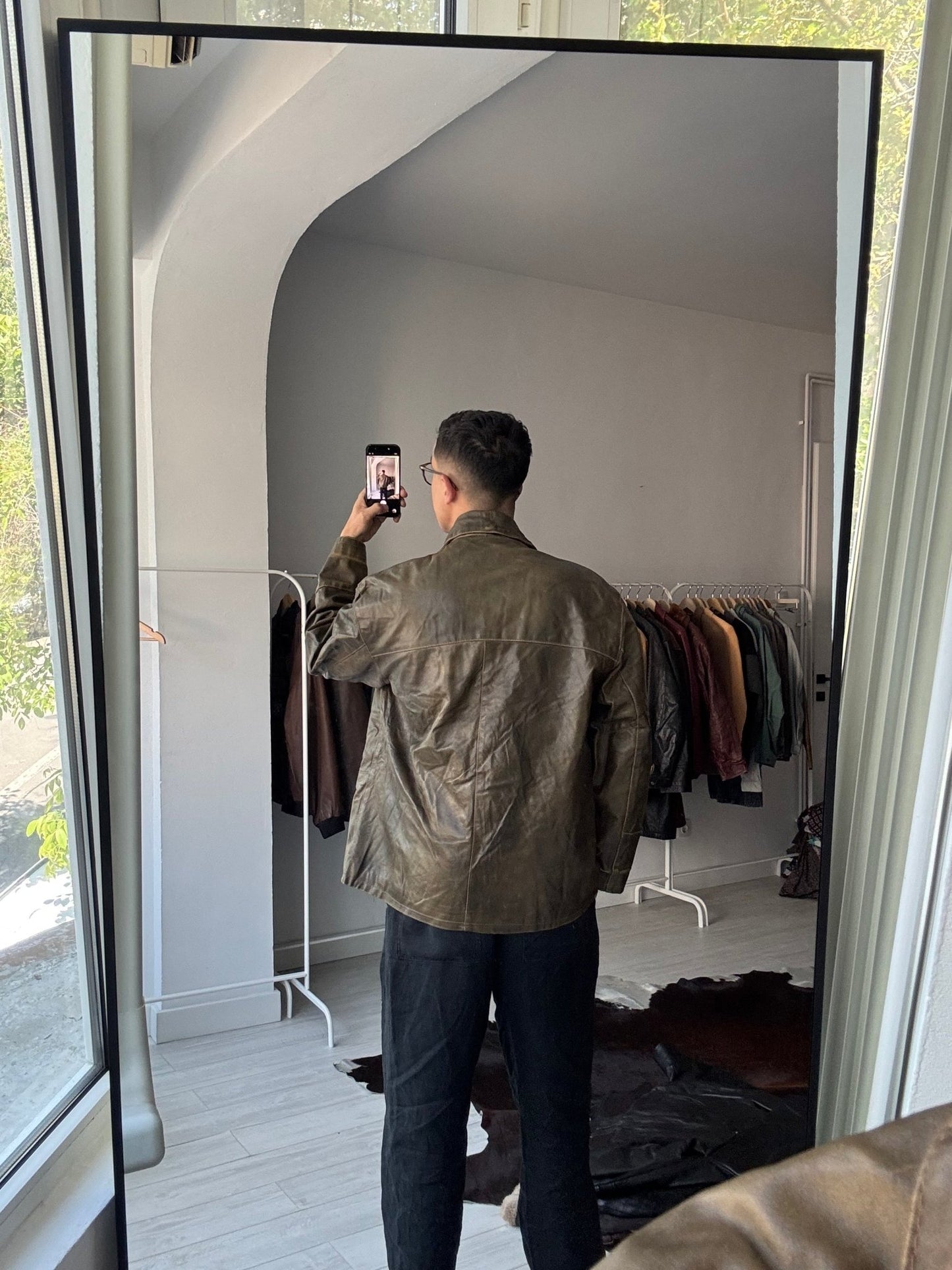 ☀️ Geacă Vintage Bărbați din Piele – Faded & Natural Patina – M – Made in Italy - anbracaminte