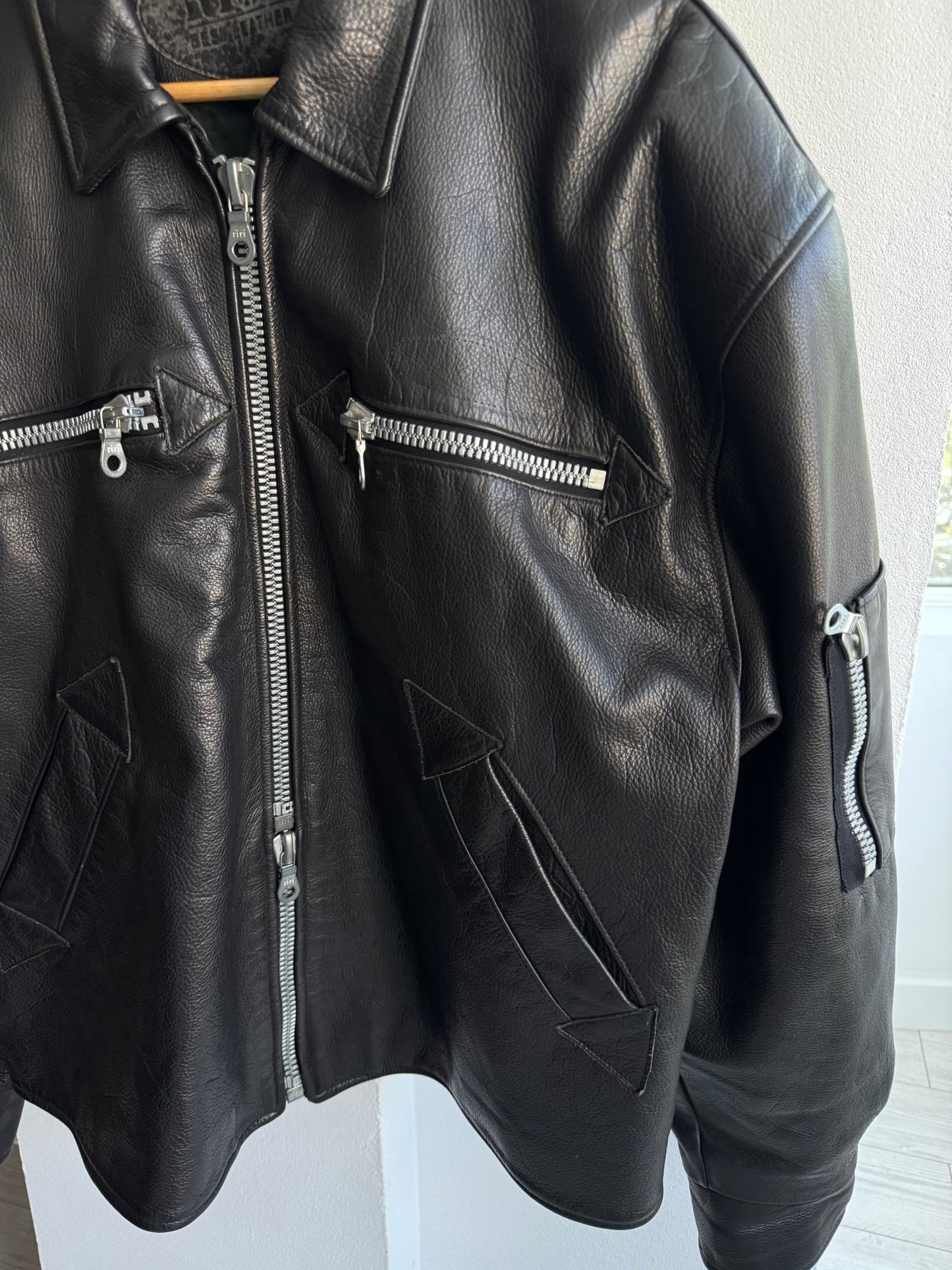 🖤 Geacă Vintage Bărbați din Piele Neagră – XXL - anbracaminte