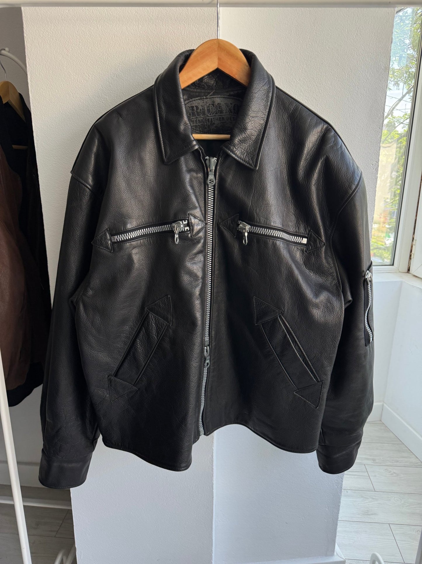🖤 Geacă Vintage Bărbați din Piele Neagră – XXL - anbracaminte