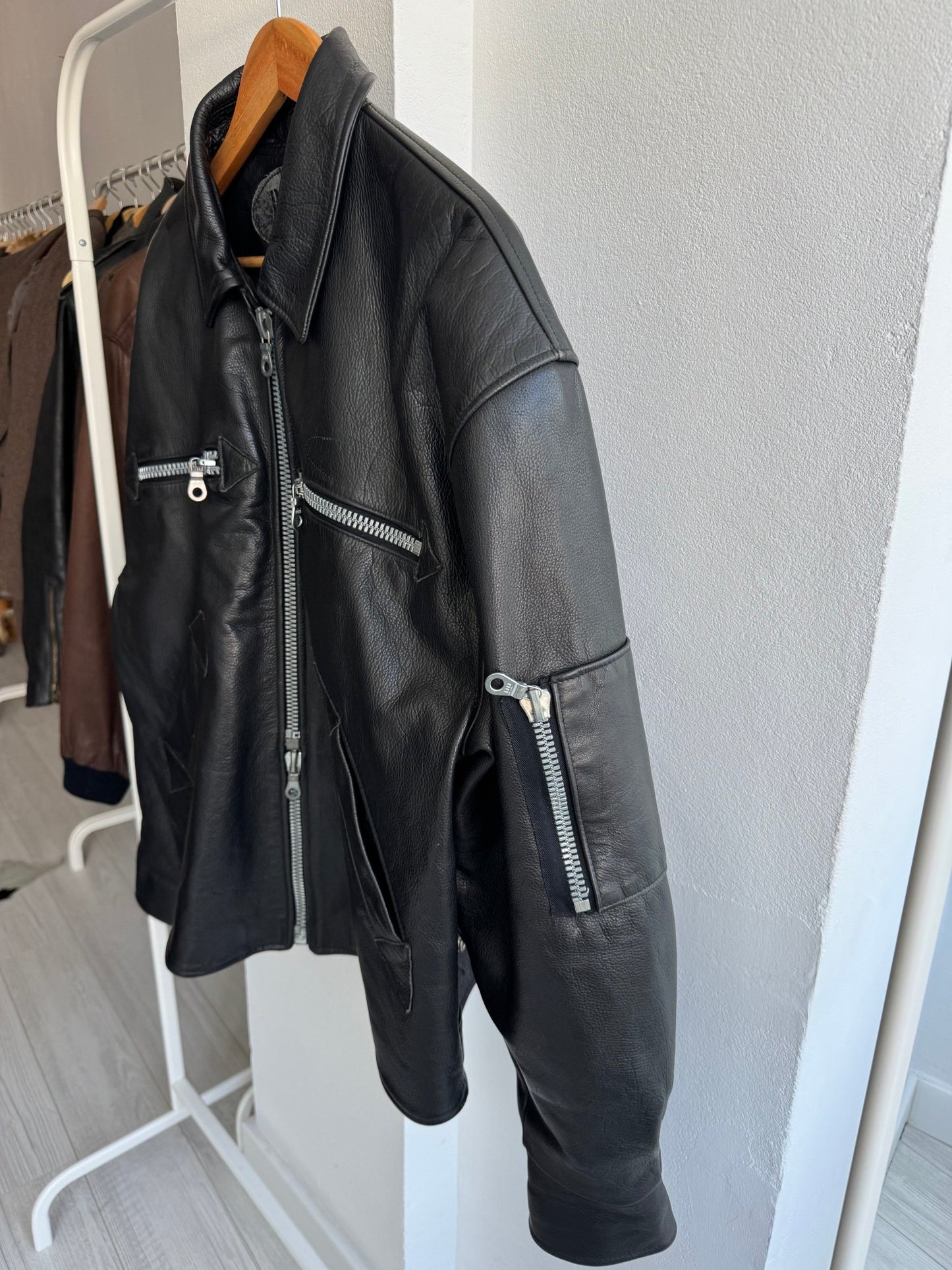 🖤 Geacă Vintage Bărbați din Piele Neagră – XXL - anbracaminte
