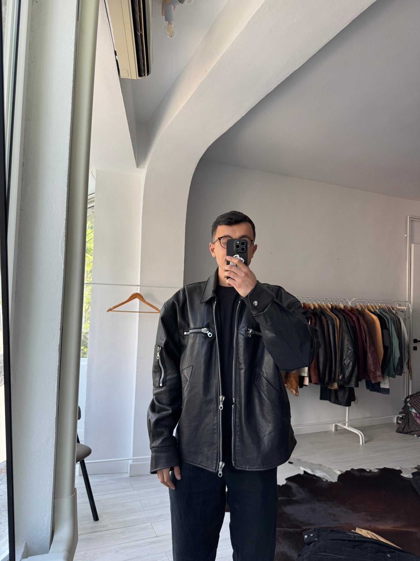 🖤 Geacă Vintage Bărbați din Piele Neagră – XXL - anbracaminte