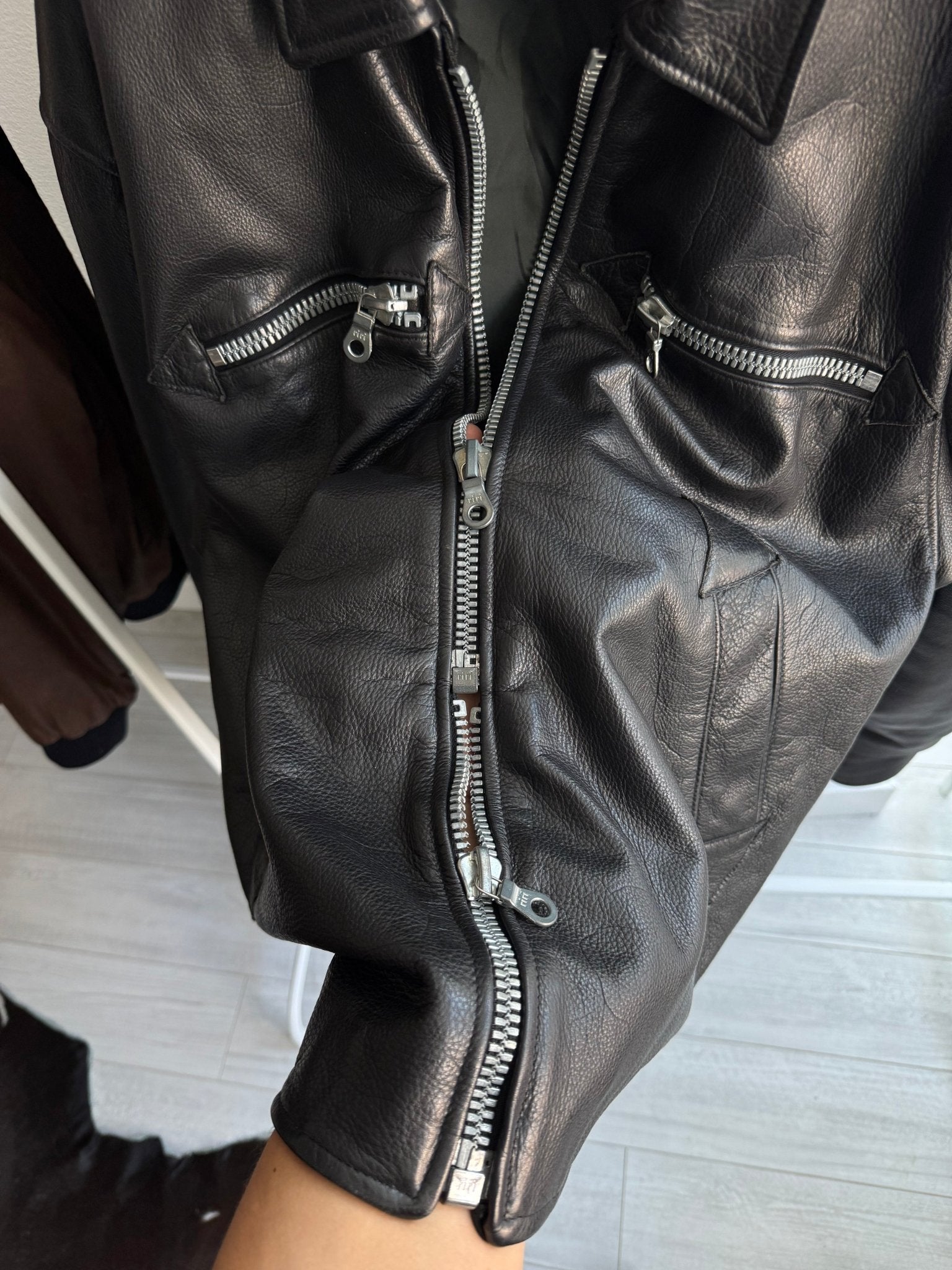 🖤 Geacă Vintage Bărbați din Piele Neagră – XXL - anbracaminte