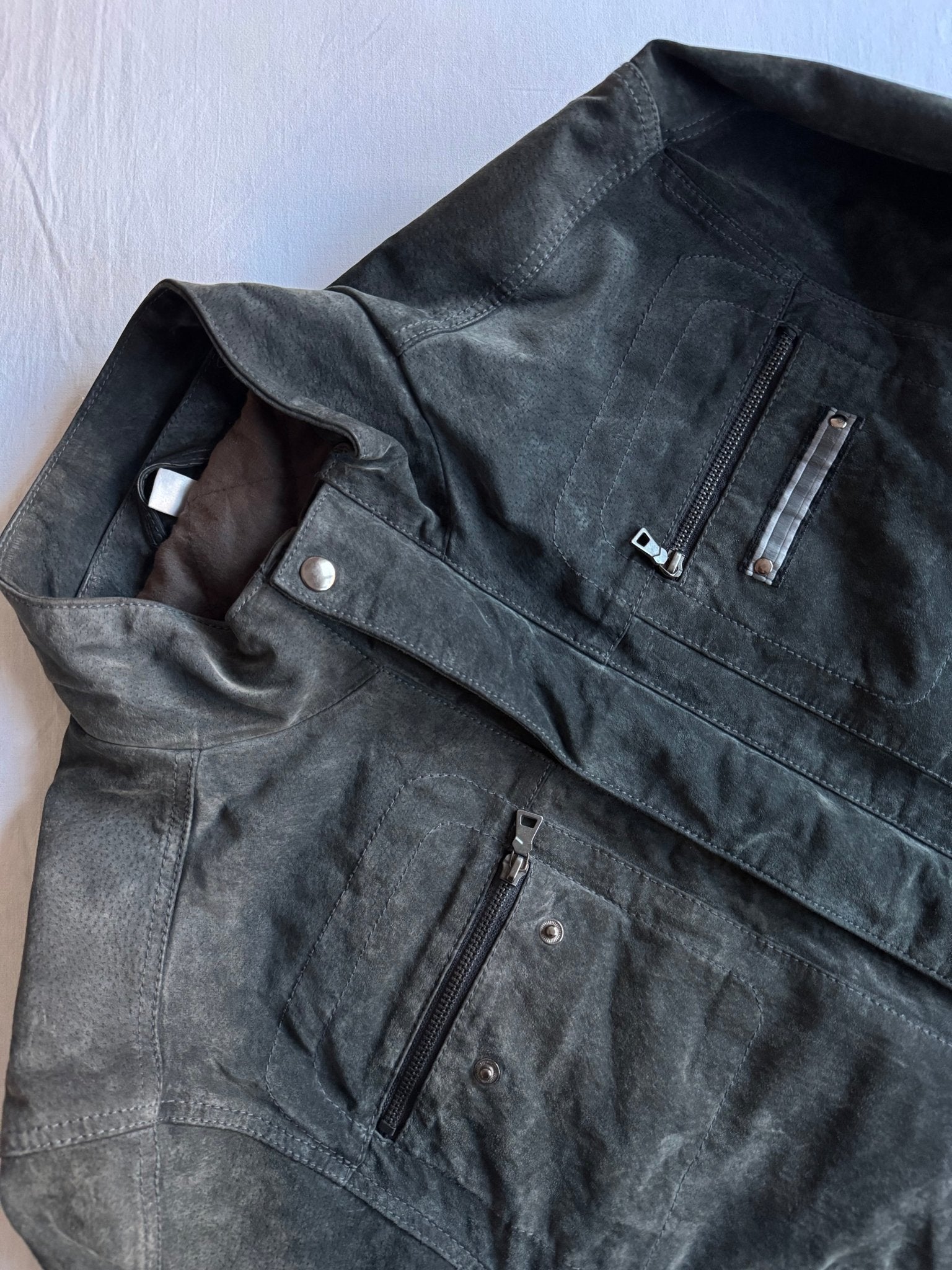 🗝️ Geacă Vintage Bărbați din Piele Suede – L (50) - anbracaminte