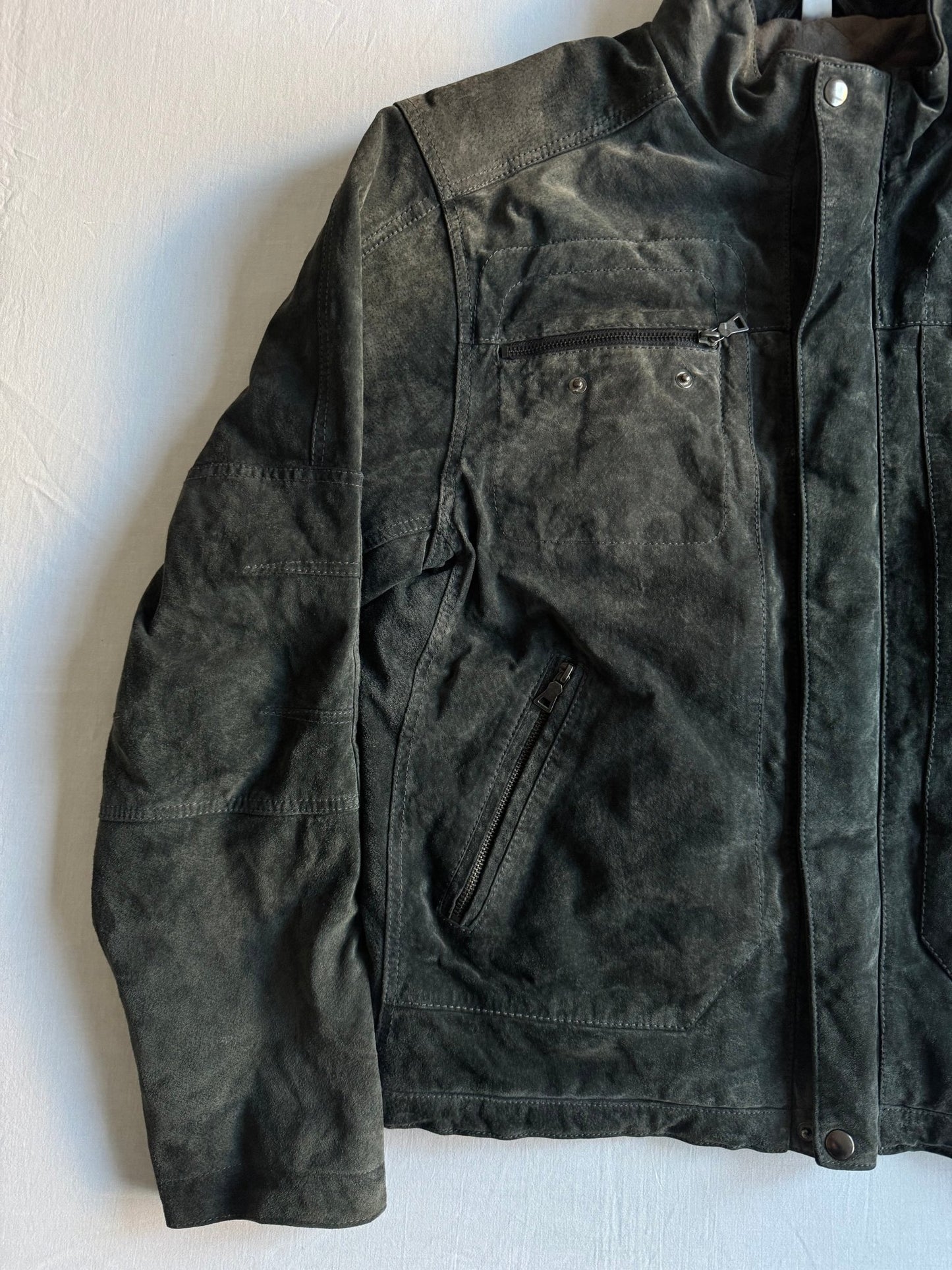 🗝️ Geacă Vintage Bărbați din Piele Suede – L (50) - anbracaminte