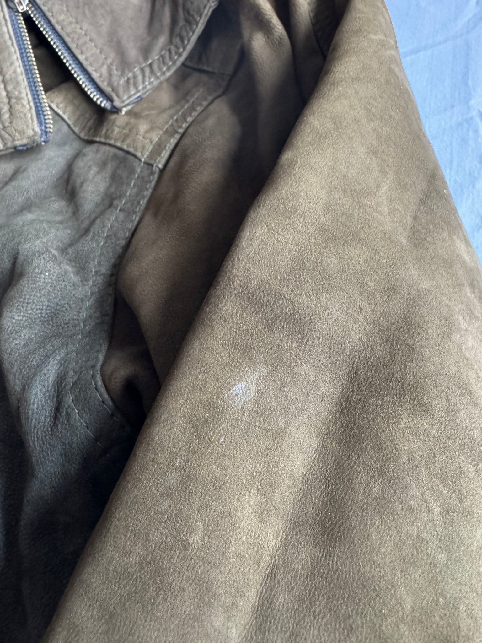 🐐 Geacă Vintage Bomber din Piele de Capră / Olive (Mărime 46 - M) - anbracaminte