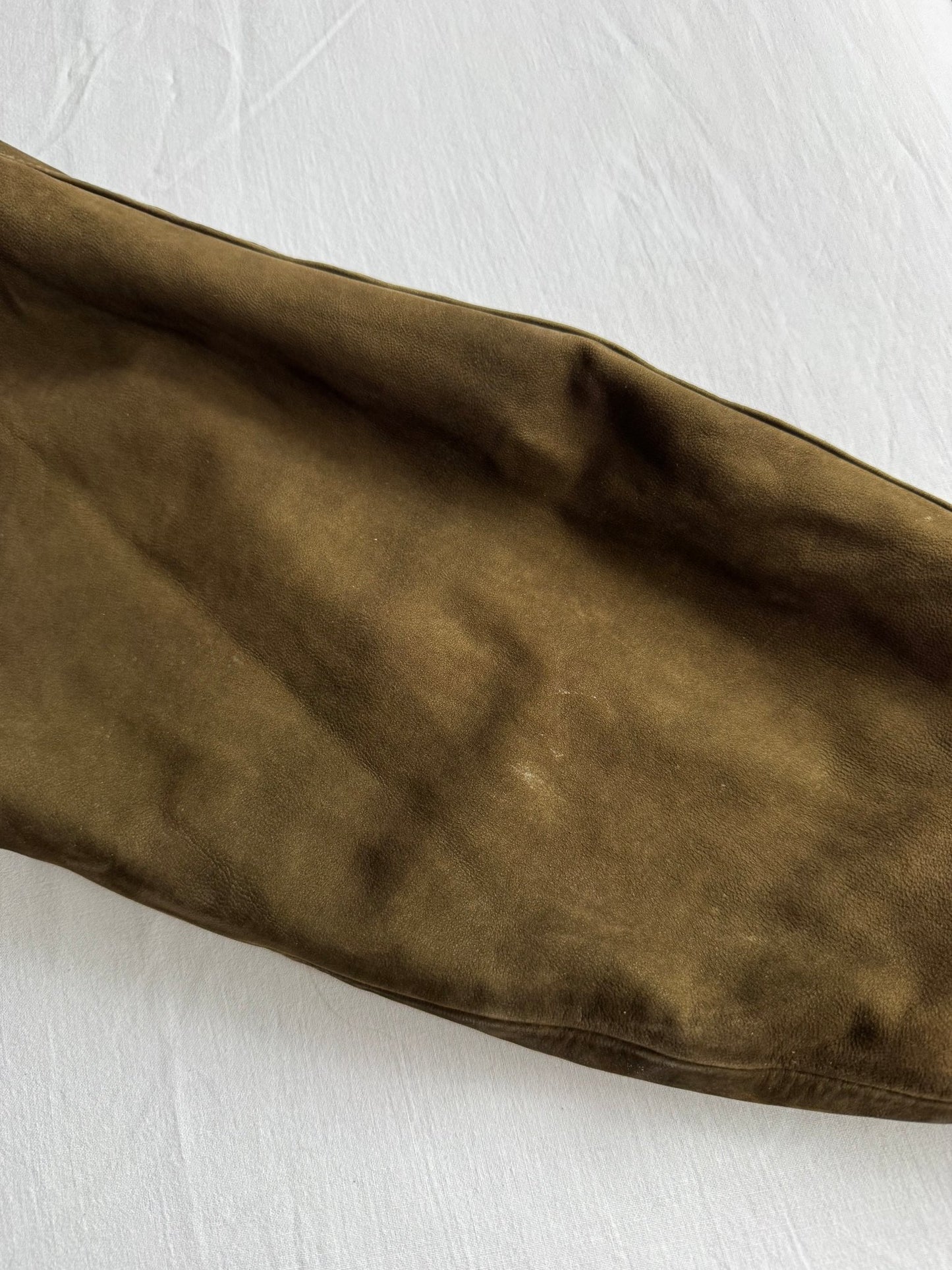 🐐 Geacă Vintage Bomber din Piele de Capră / Olive (Mărime 46 - M) - anbracaminte