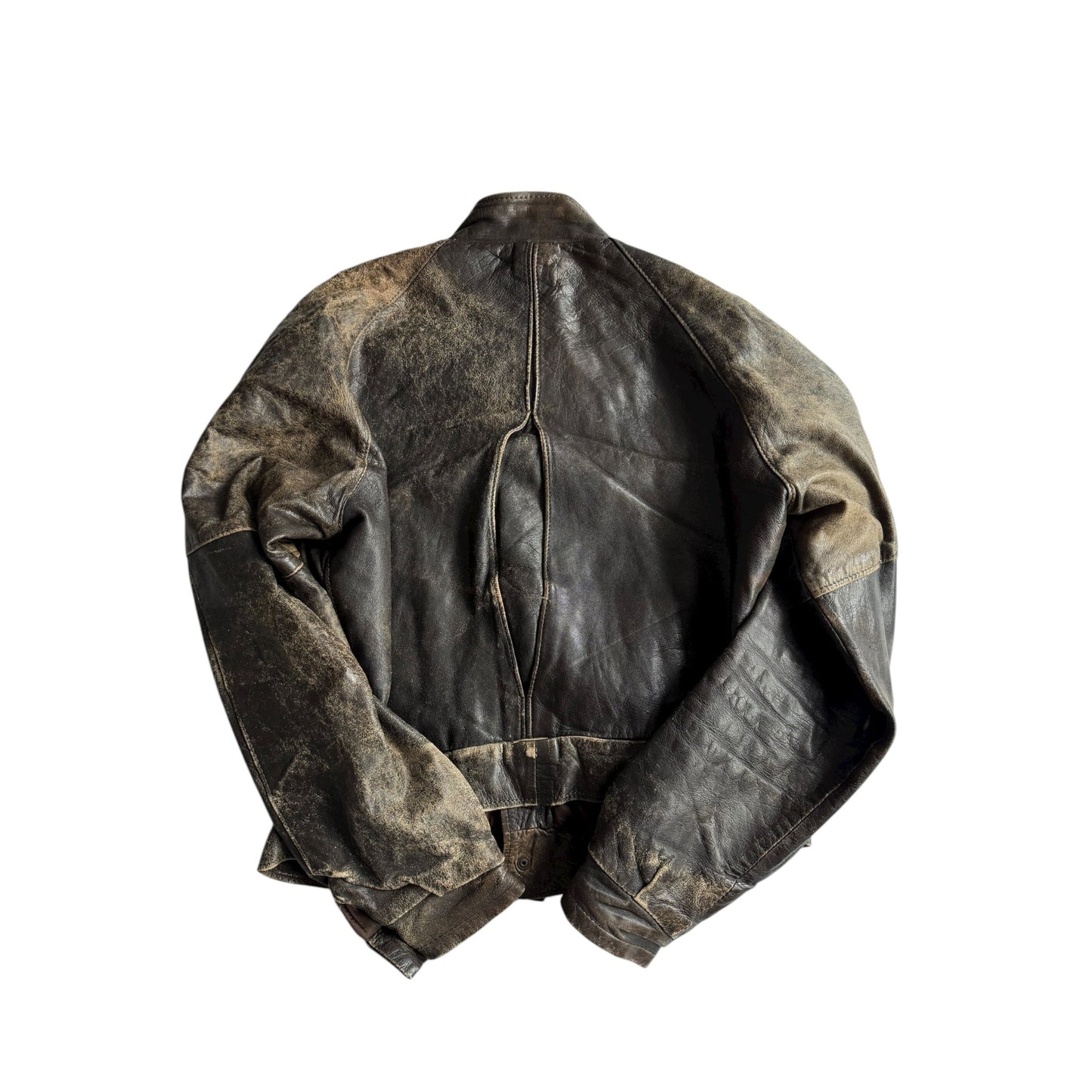 🧥 Geacă Vintage Bomber din Piele / Patină Naturală (Mărime M) - anbracaminte