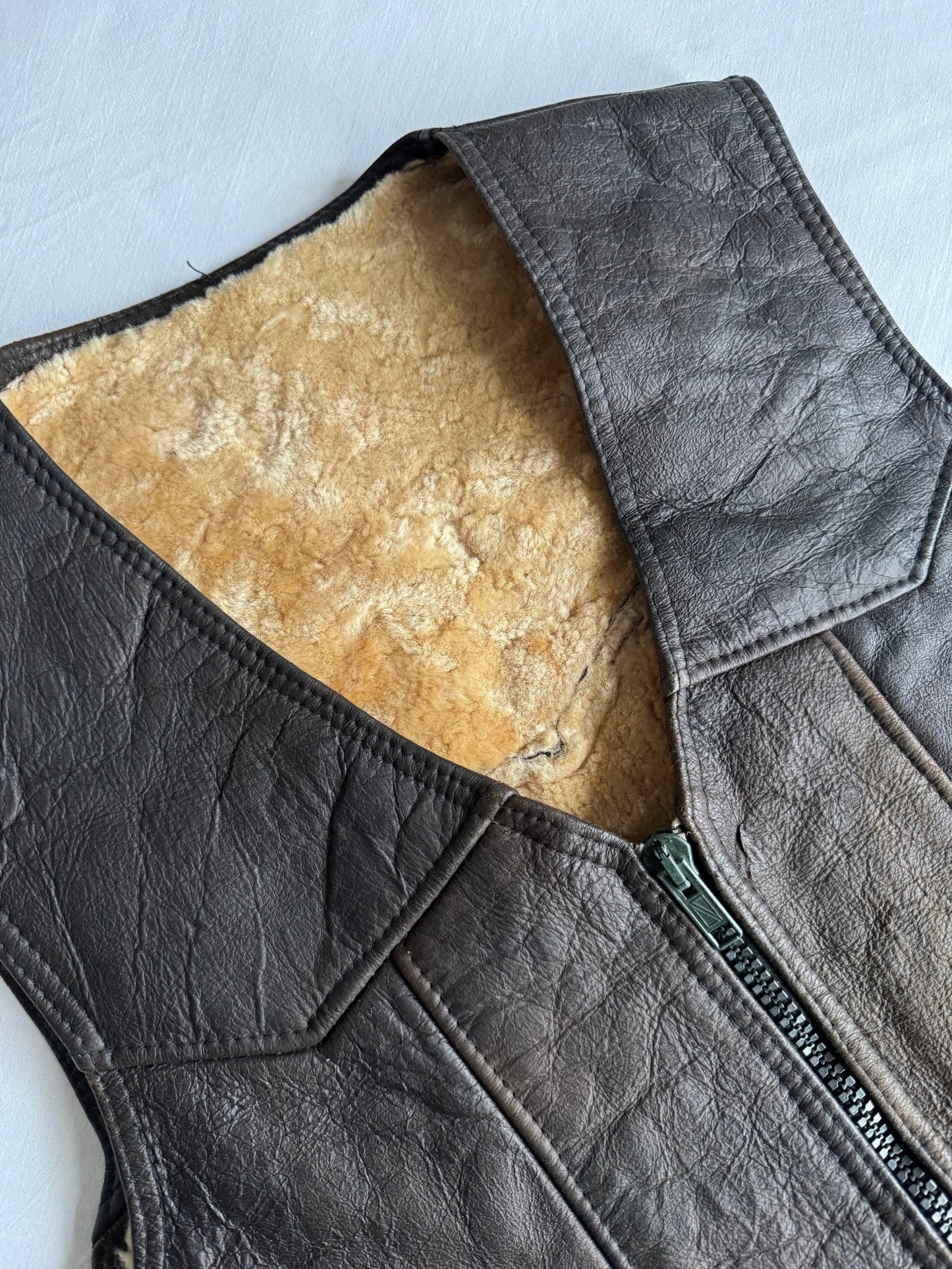 💣 Geacă vintage bomber din piele și piele întoarsă / Neagră (Men’s S) - anbracaminte