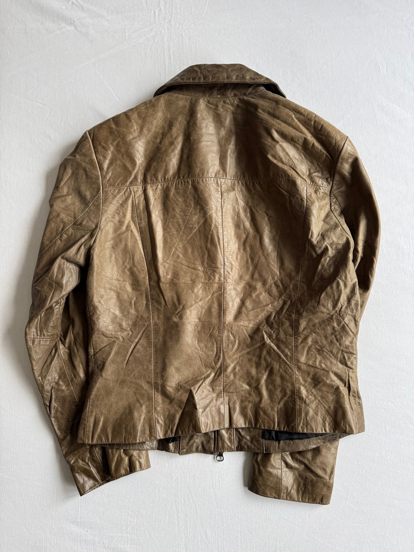 🫒 Geacă Vintage Damă din Piele de Vacă – EU 36 (S) - anbracaminte