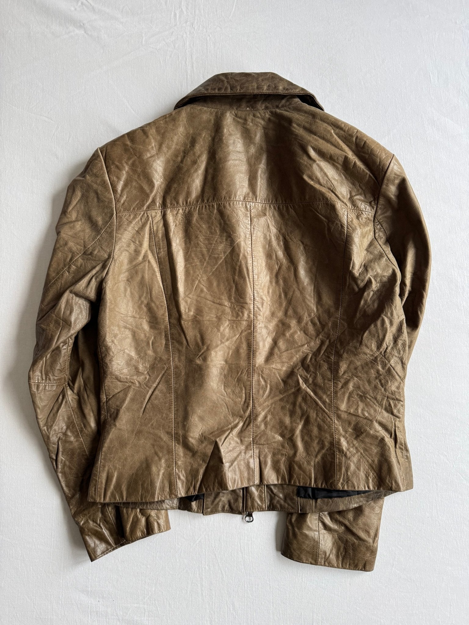 🫒 Geacă Vintage Damă din Piele de Vacă – EU 36 (S) - anbracaminte