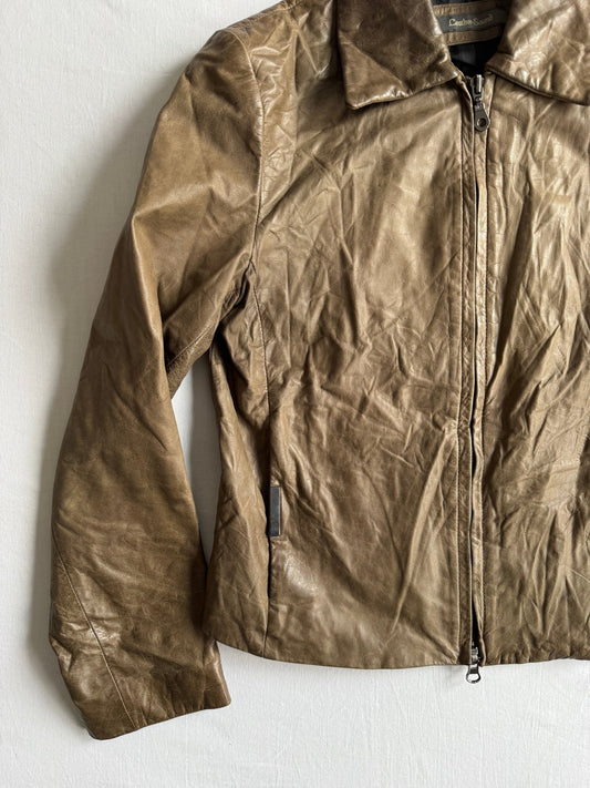 🫒 Geacă Vintage Damă din Piele de Vacă – EU 36 (S) - anbracaminte