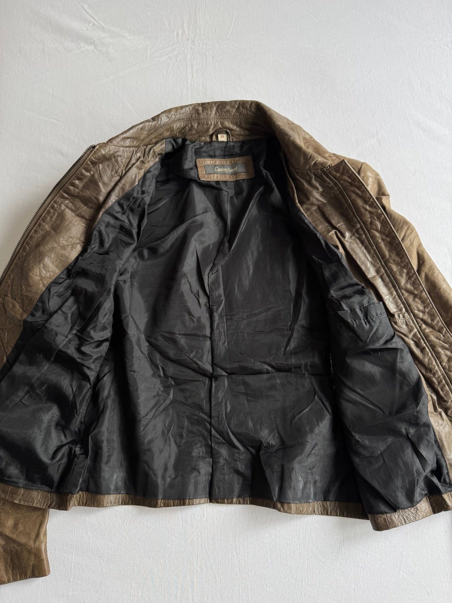 🫒 Geacă Vintage Damă din Piele de Vacă – EU 36 (S) - anbracaminte