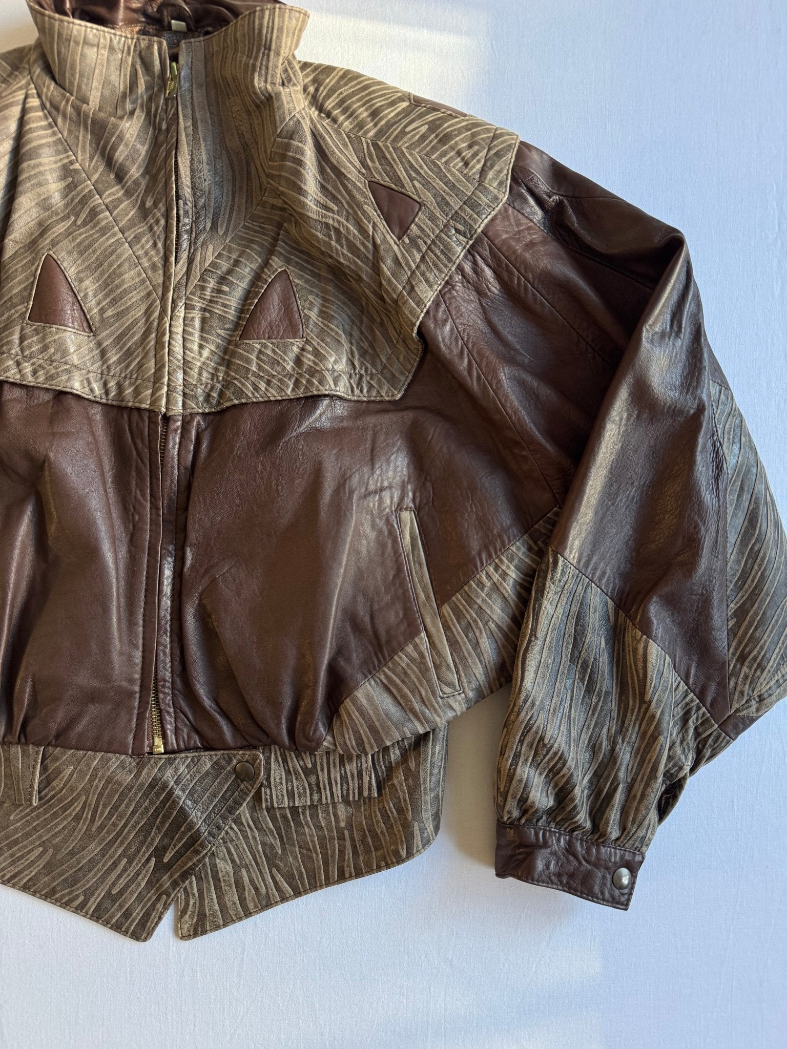 🤎 Geacă Vintage Damă din Piele Maro Texturată – Made in Italy – S - anbracaminte