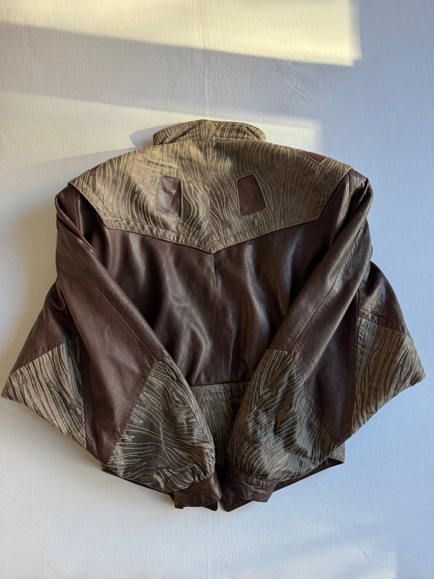 🤎 Geacă Vintage Damă din Piele Maro Texturată – Made in Italy – S - anbracaminte