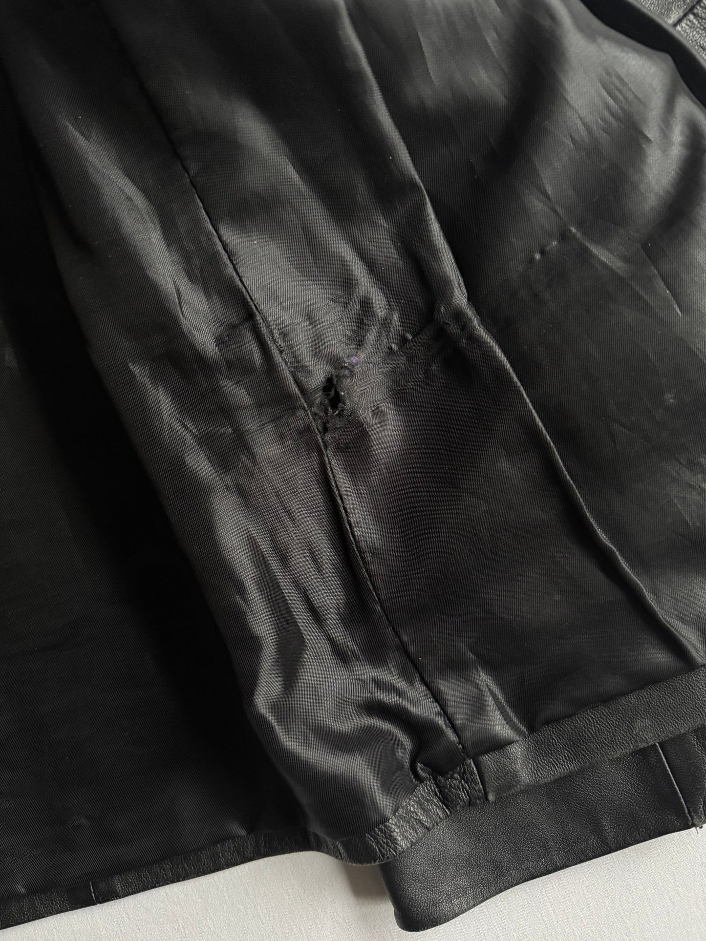 🖤 Geacă Vintage Damă din Piele Neagră cu Aplicații Păr Animal – XXL - anbracaminte