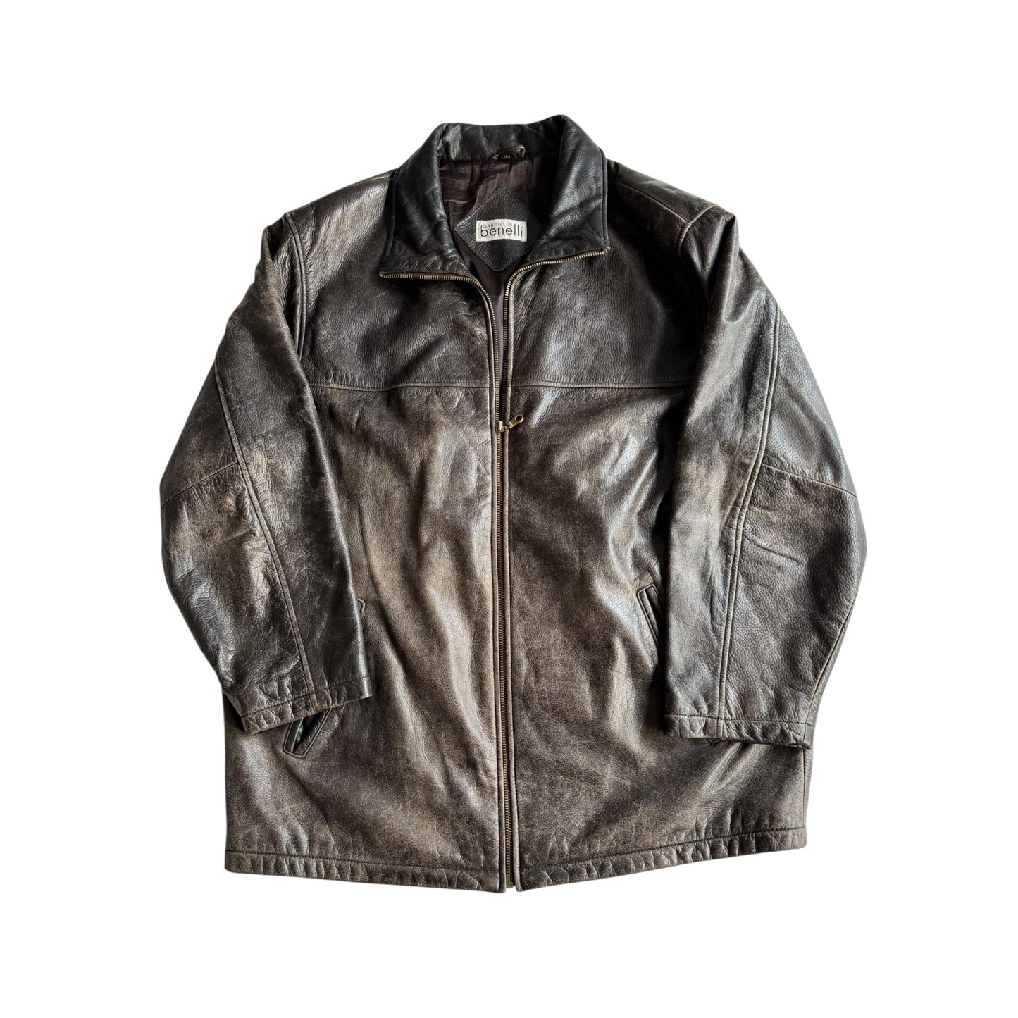Geacă Vintage Damă din Piele Neagră Faded cu Patină Naturală – M (EU 38) - anbracaminte