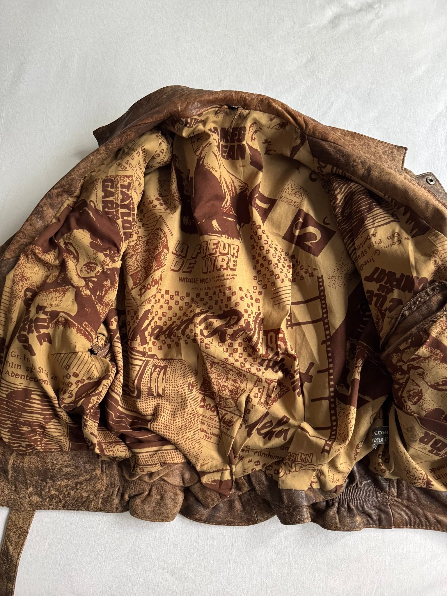 🪄 Geacă vintage din piele cu patină intensă / Mâneci detașabile (S bărbați) - anbracaminte