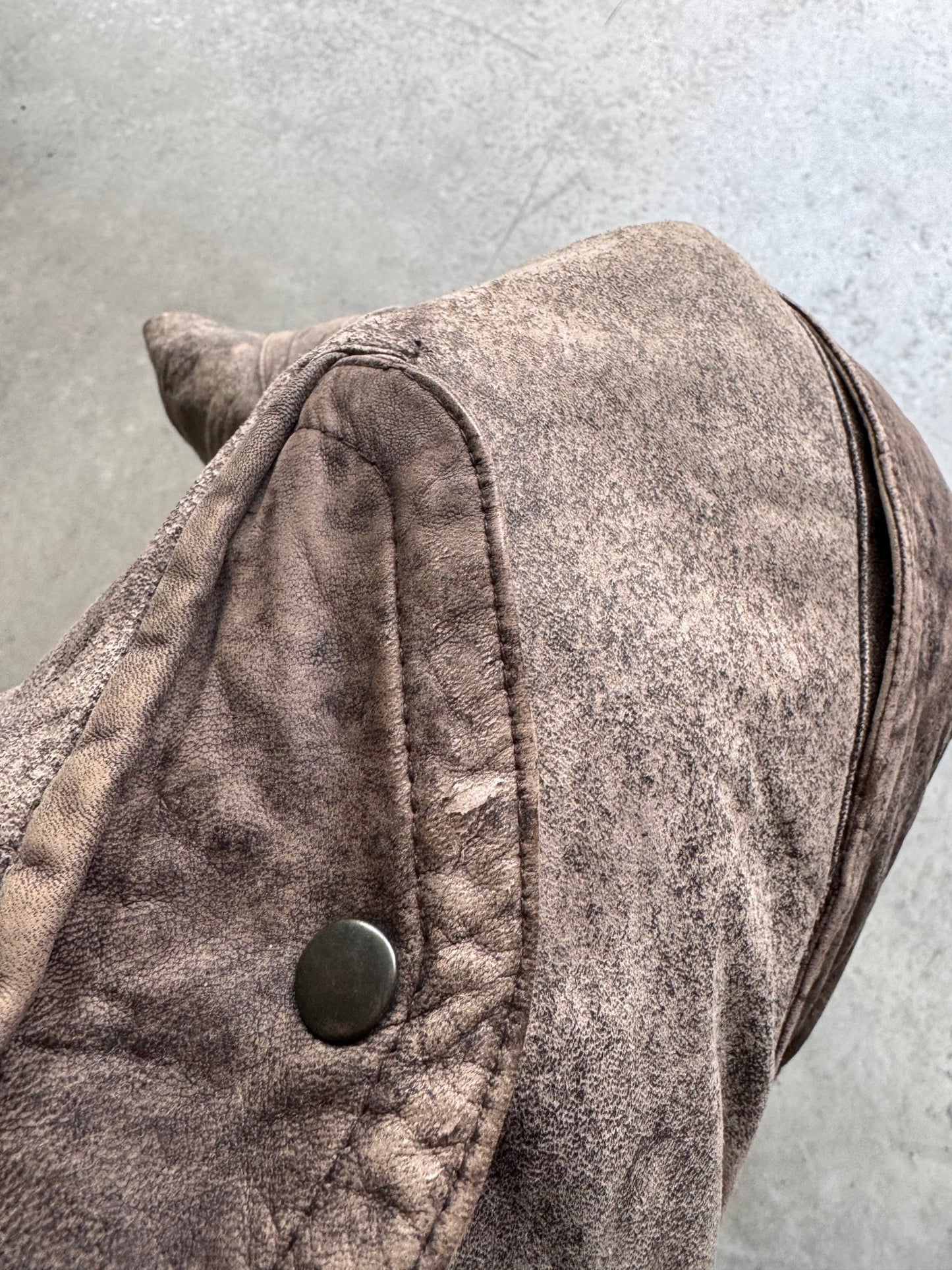 ☕️ Geacă Vintage din Piele de Miel Faded – M (48) - anbracaminte