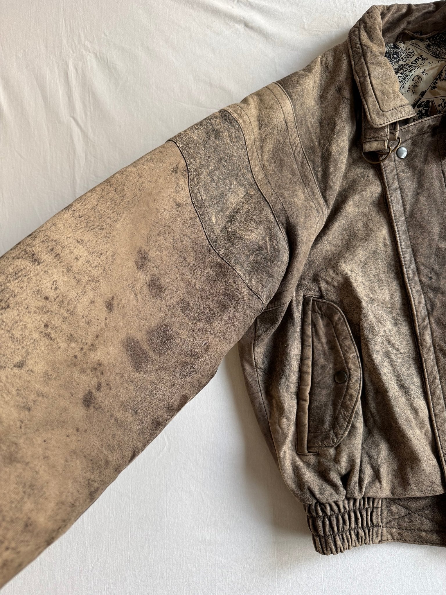 ☕️ Geacă Vintage din Piele de Miel Faded – M (48) - anbracaminte