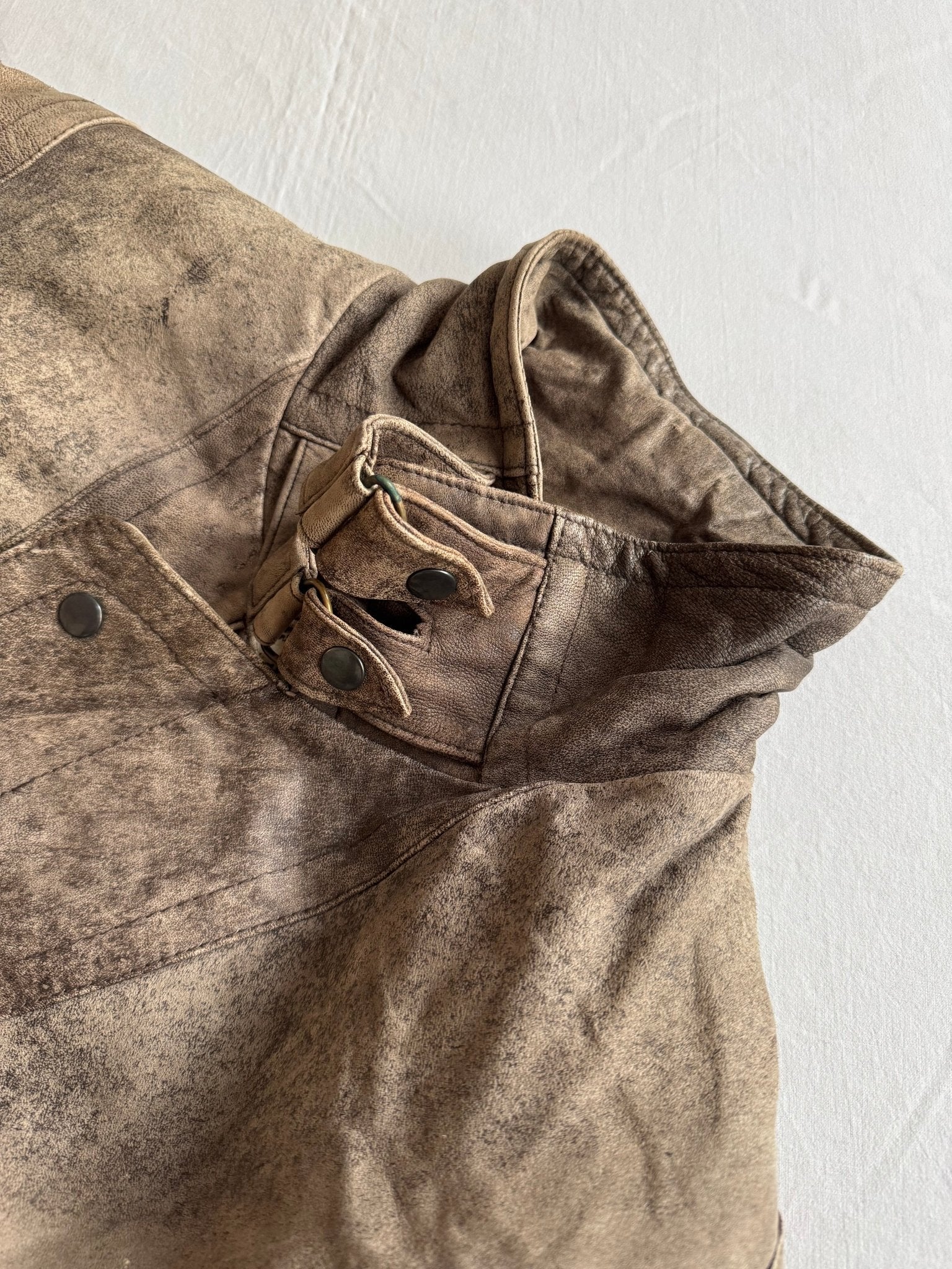 ☕️ Geacă Vintage din Piele de Miel Faded – M (48) - anbracaminte