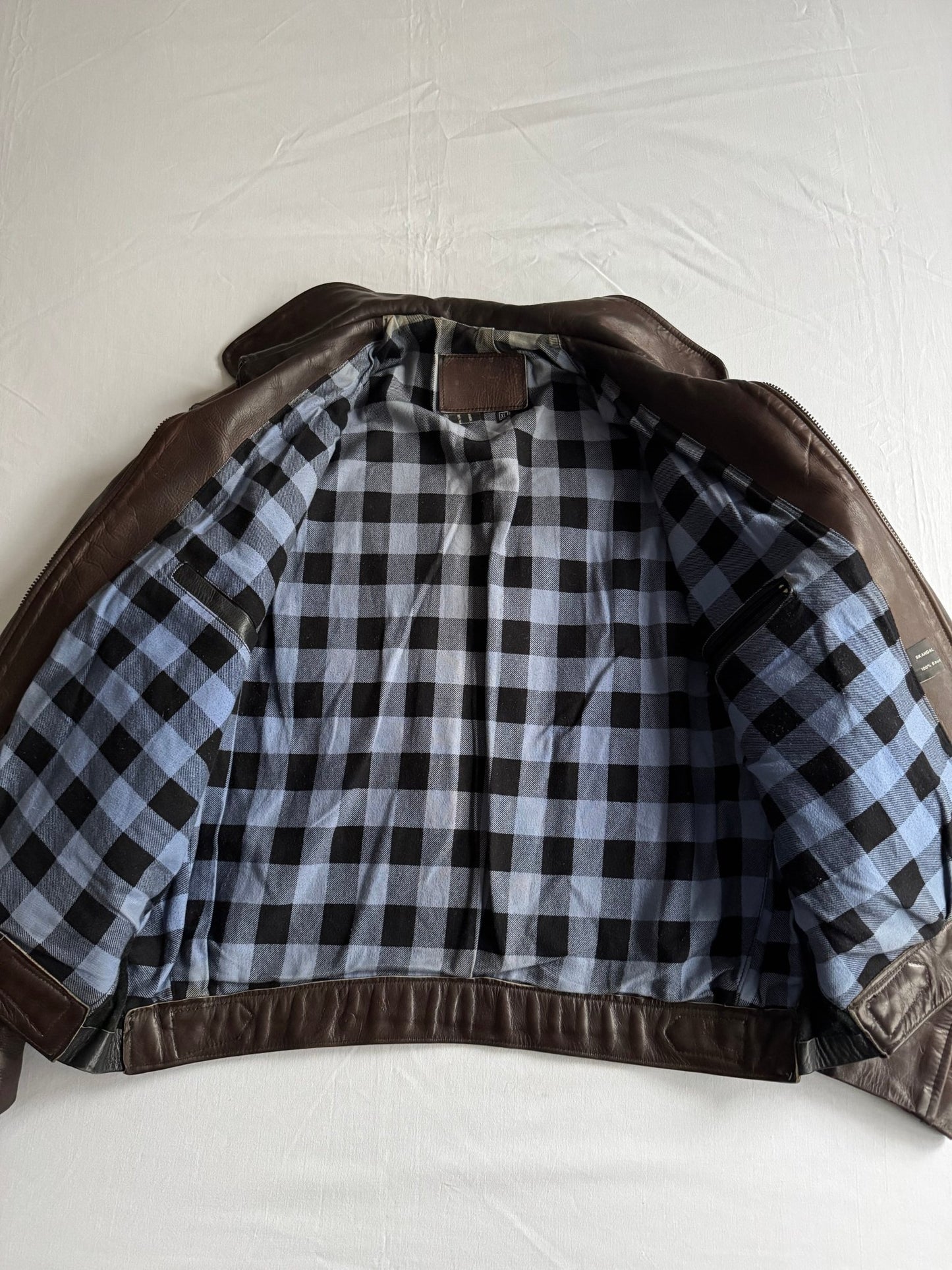 🧥 Geacă vintage din piele groasă maro închis | mărimea XL bărbați - anbracaminte