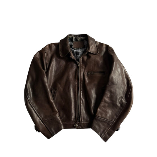 🧥 Geacă vintage din piele groasă maro închis | mărimea XL bărbați - anbracaminte