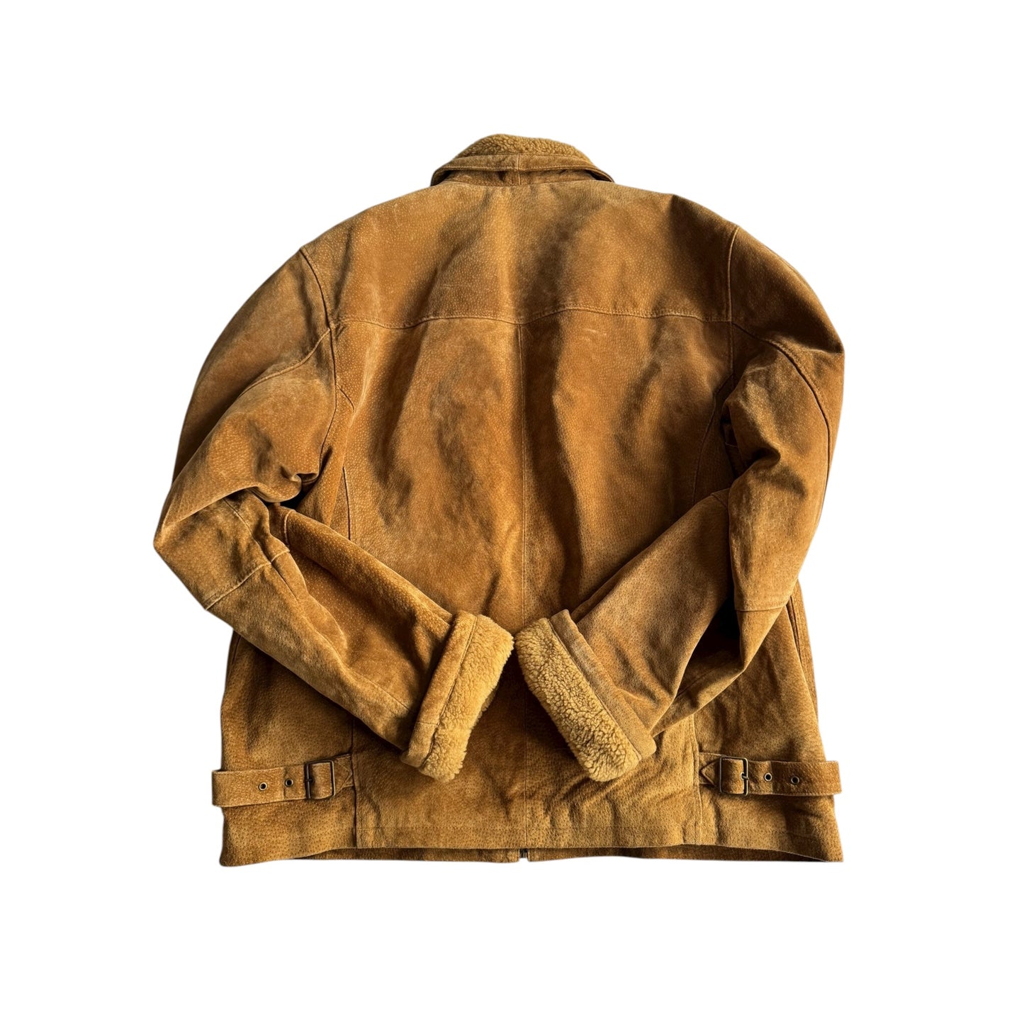 🧥 Geacă Vintage din Piele Întoarsă / Detalii Blană Artificială (Mărime 54 - XXL) - anbracaminte