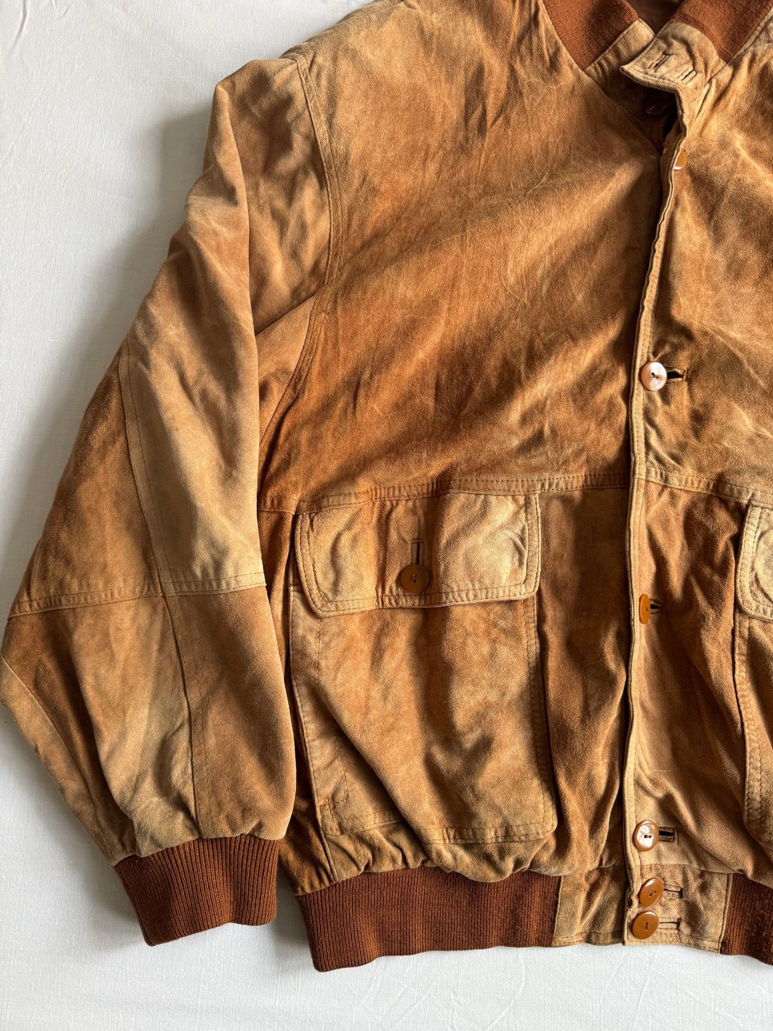 🧥 Geacă Vintage din Piele Întoarsă Maro / Patină Naturală (Mărime XL) - anbracaminte